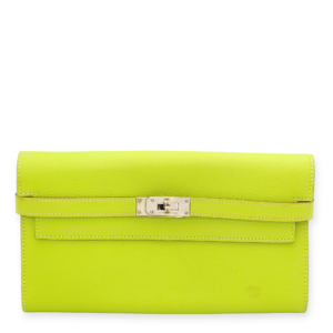 Kiwi/Vert Veronese Kelly Kiwi/Vert Veronese Wallet in Epsom, Palladium hardware