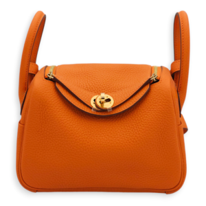 Lindy Mini Orange in Clemence, Gold hardware