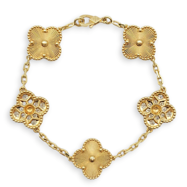 Vintage Alhambra 5 motifs Bracelet in Gold - Image 2