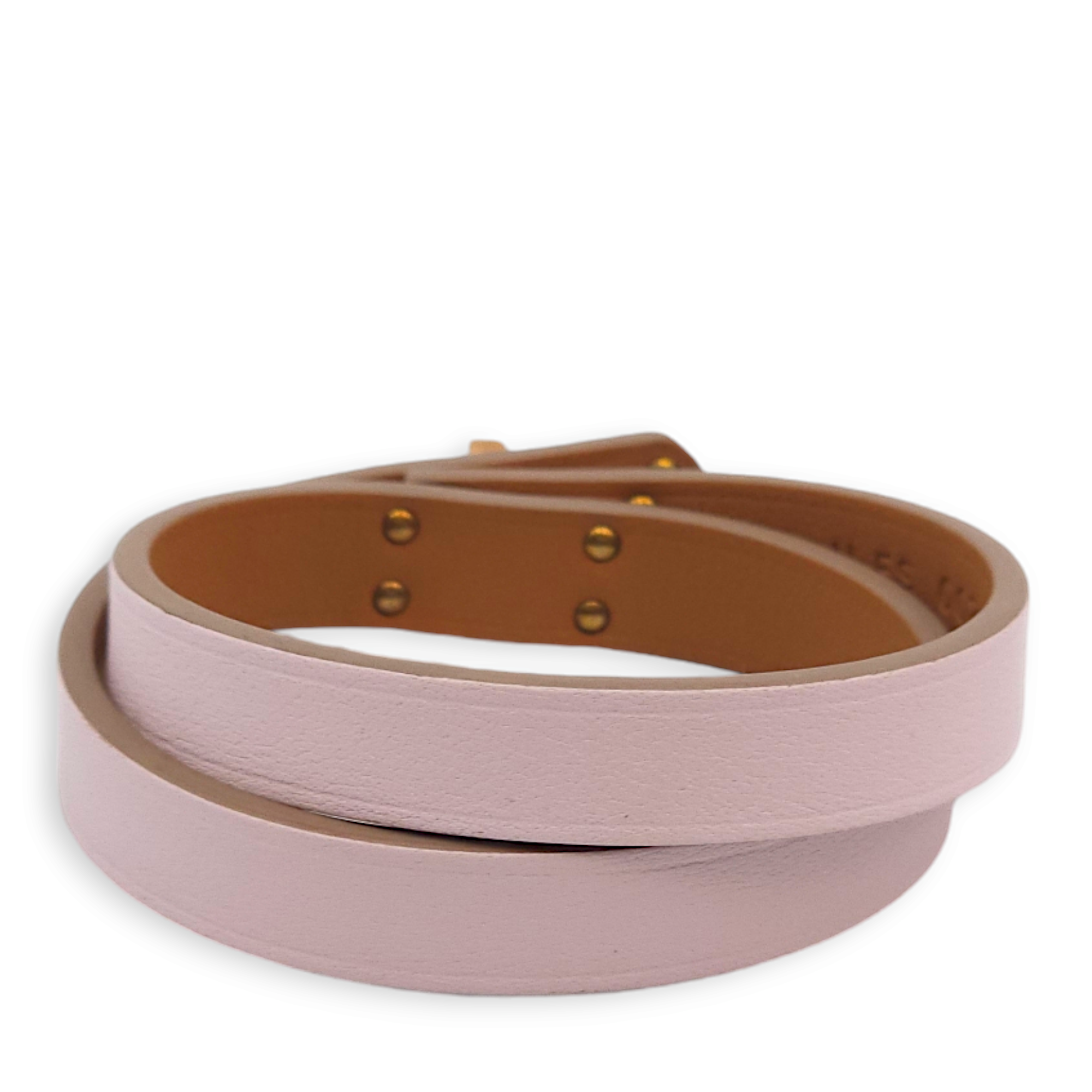 Mini Kelly Double Tour T2 Mauve Pale Bracelet in Swift, Rose Gold hardware - Image 2