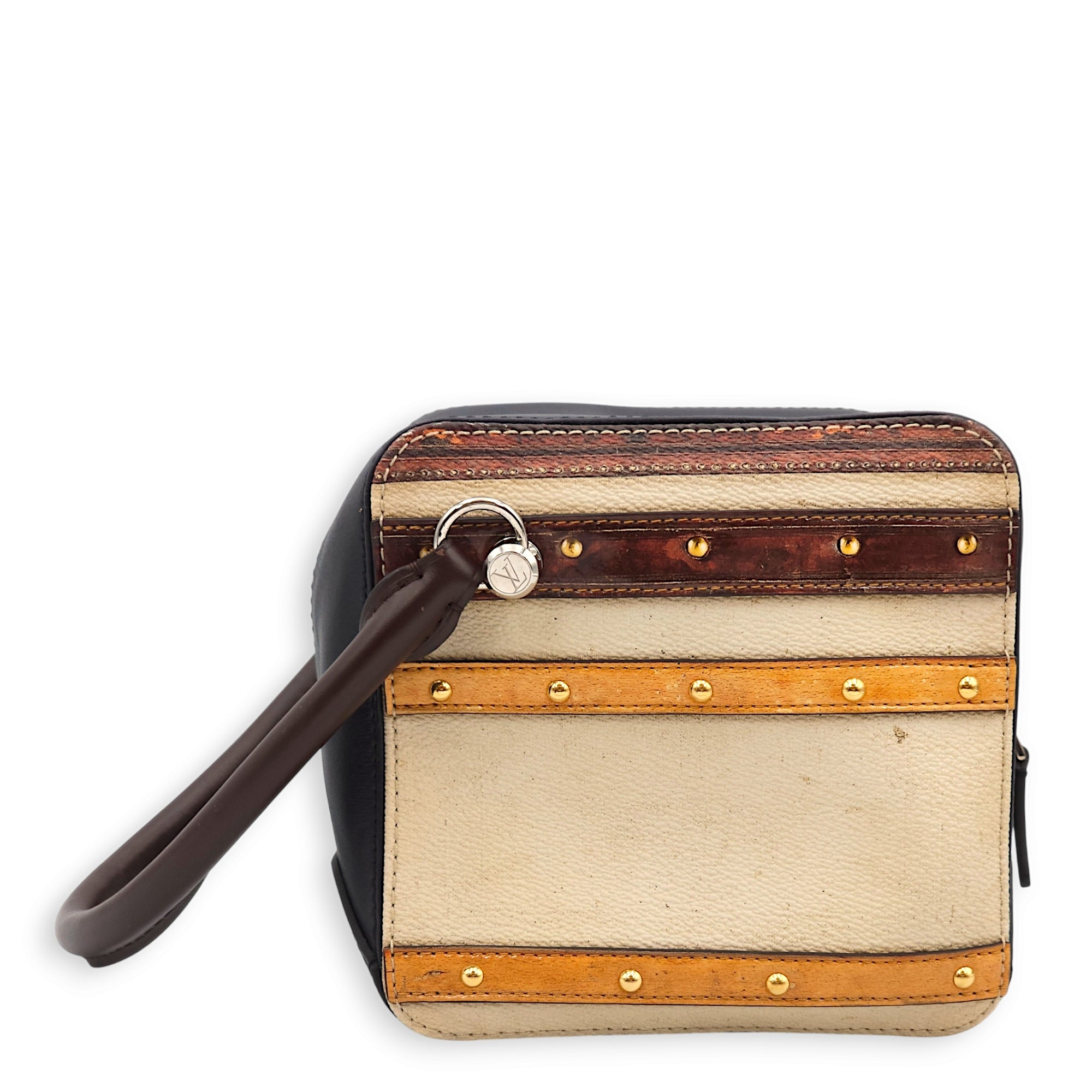 Time Trunk Square Multi-colour Top Handle Bag in Canvas/Calf, Palladium hardware - Image 5