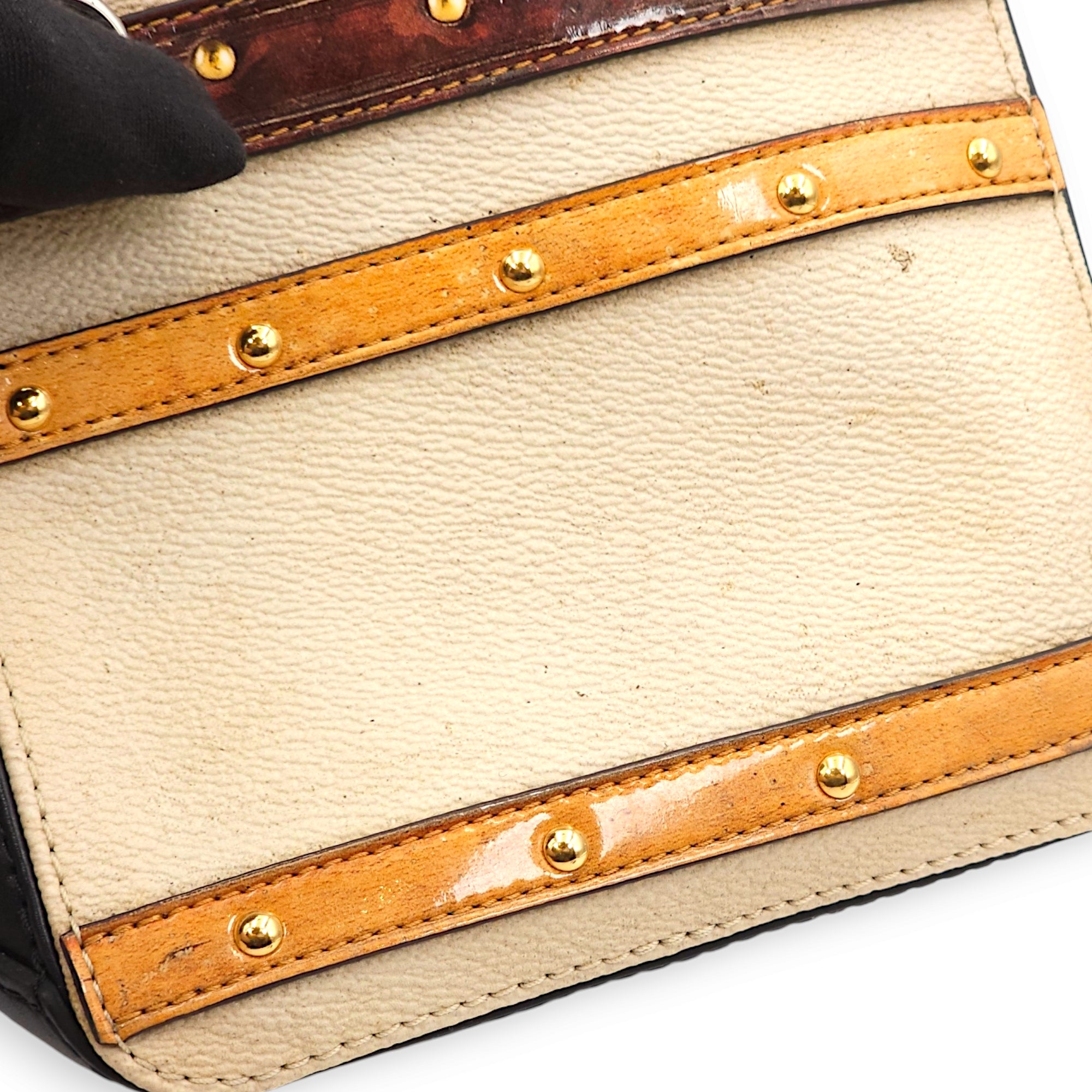 Time Trunk Square Multi-colour Top Handle Bag in Canvas/Calf, Palladium hardware - Image 12