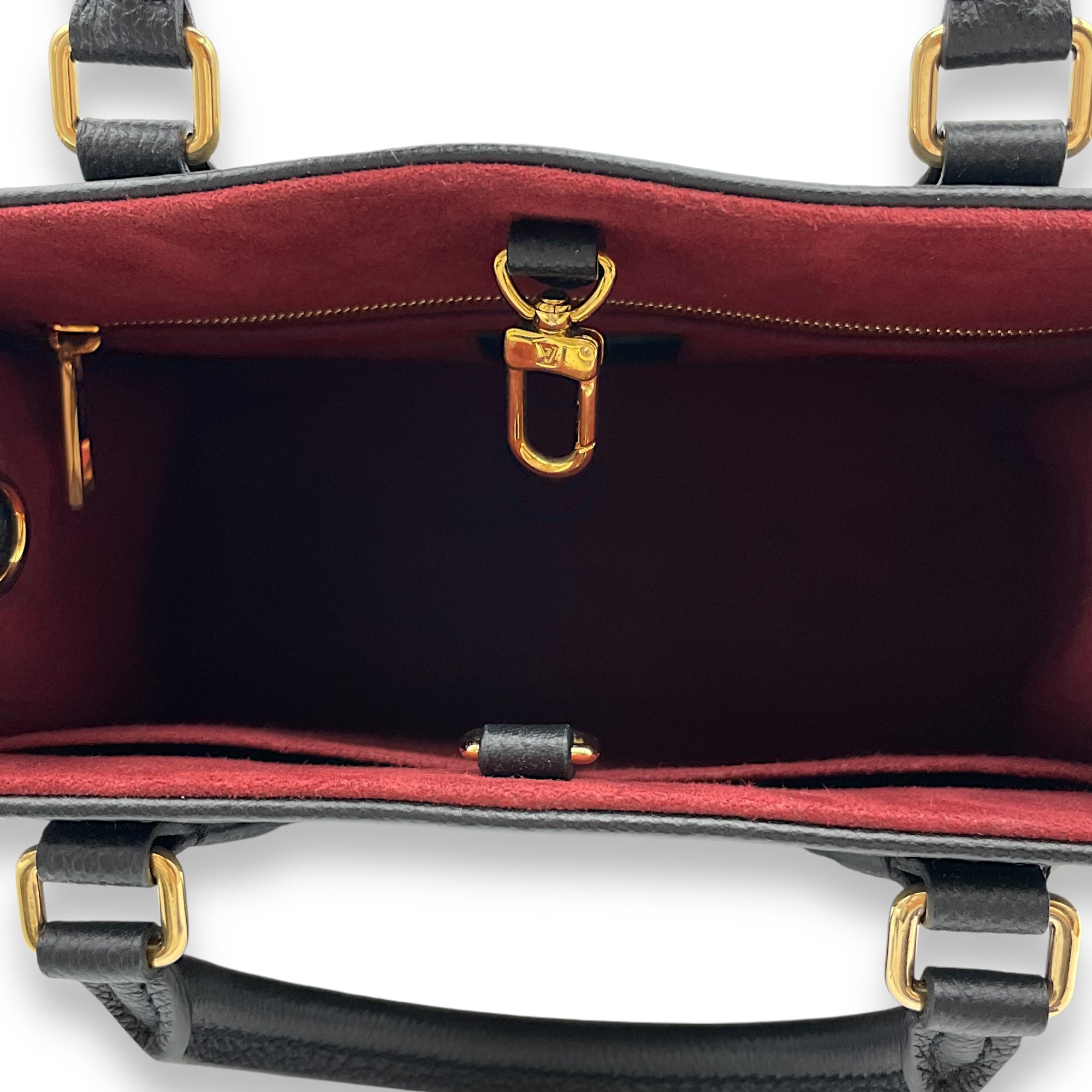 OnTheGo PM Black/Beige Top Handle Bag in Monogram Empriente Leather, Gold hardware - Image 7