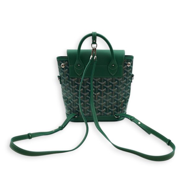 Sac A Dos Alphin Mini 2 Backpack Green Backpack in Goyardine Canvas, Silver hardware - Image 7