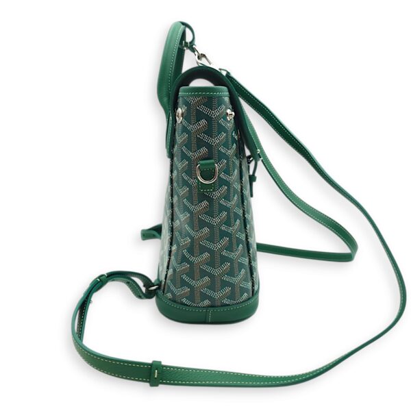 Sac A Dos Alphin Mini 2 Backpack Green Backpack in Goyardine Canvas, Silver hardware - Image 4