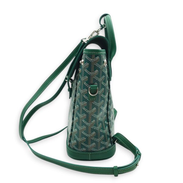 Sac A Dos Alphin Mini 2 Backpack Green Backpack in Goyardine Canvas, Silver hardware - Image 3