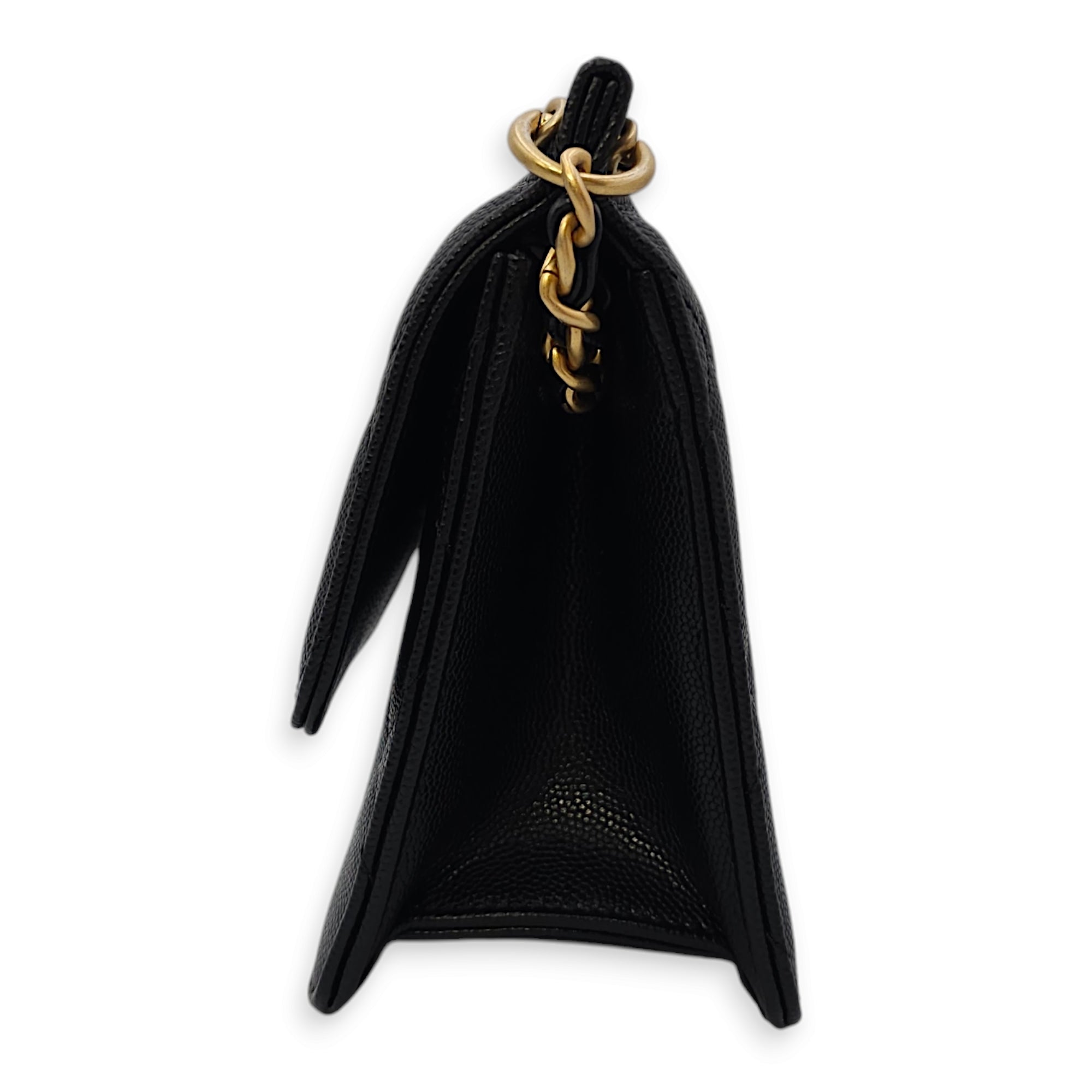 Seasonal Flap with Chain 21x15x7.5cm Black Crossbody Bag in Caviar Leather, Gold hardware - Image 3
