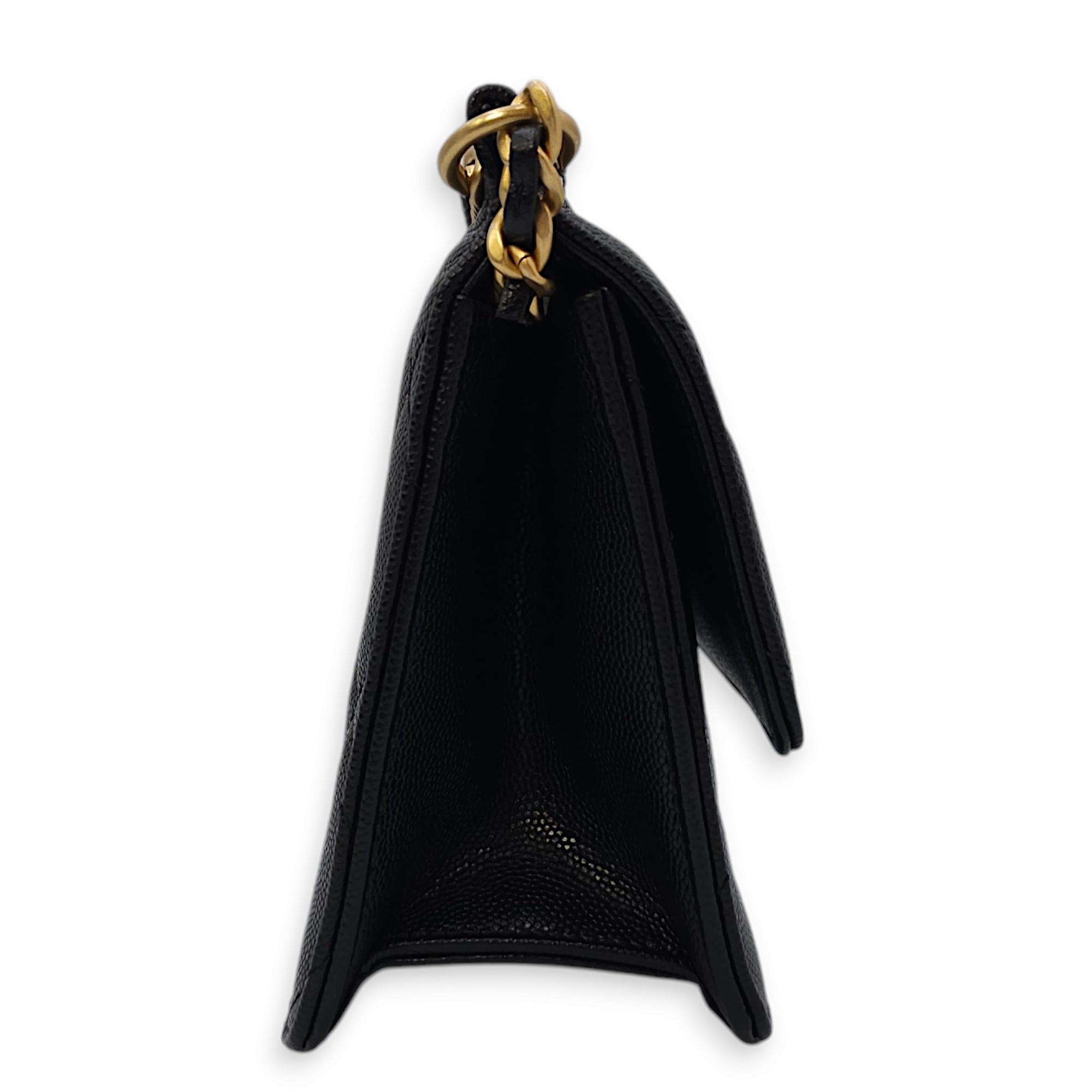 Seasonal Flap with Chain 21x15x7.5cm Black Crossbody Bag in Caviar Leather, Gold hardware - Image 4