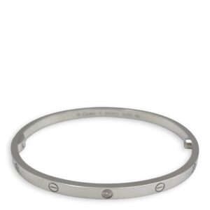 Love 6 Diamonds Small Model 16 Bracelet in White Gold Hardware