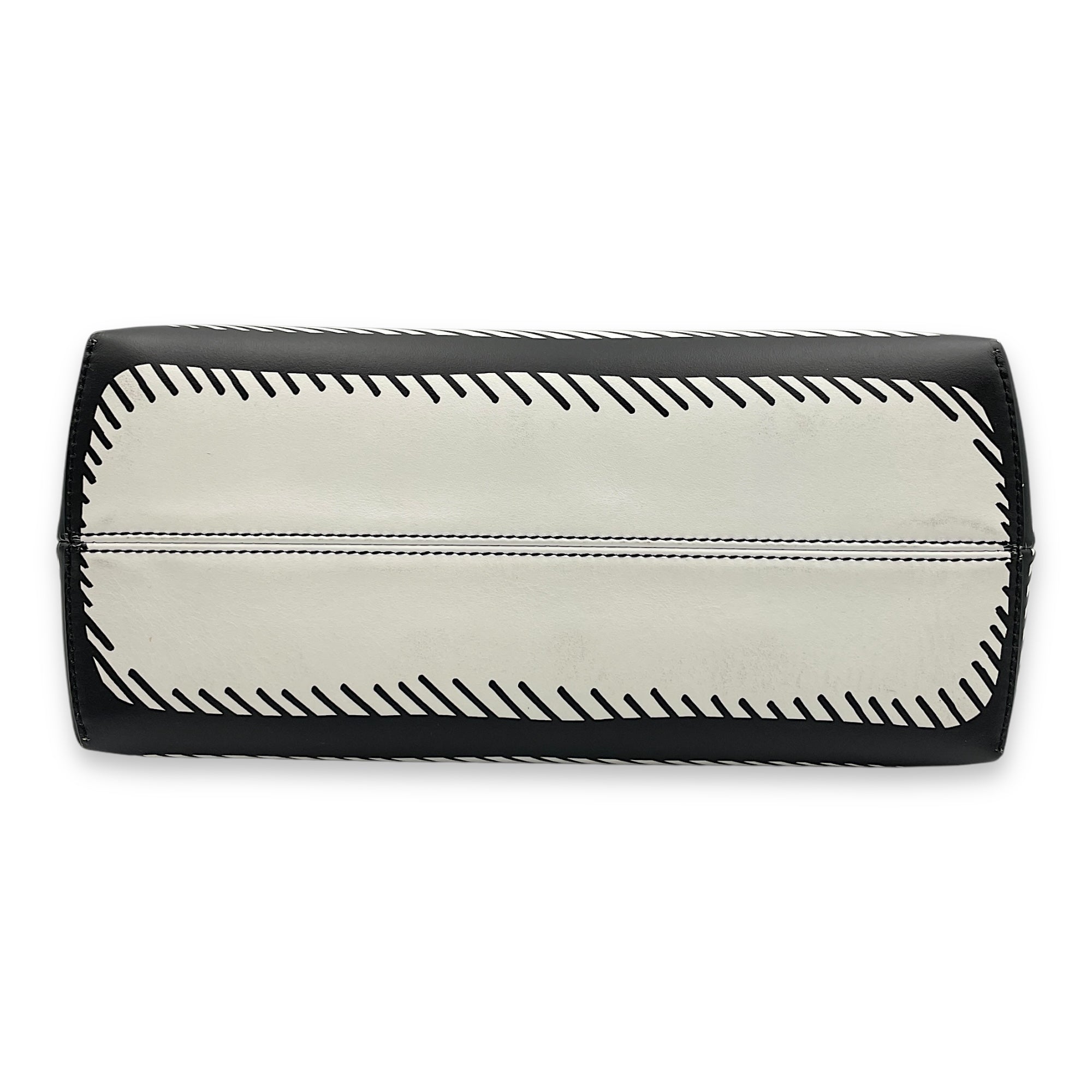 X Joshua Vibes Vitello Century Logo By The Way Medium White/Black Shoulder Bag in Calfskin, Gold hardware - Image 5