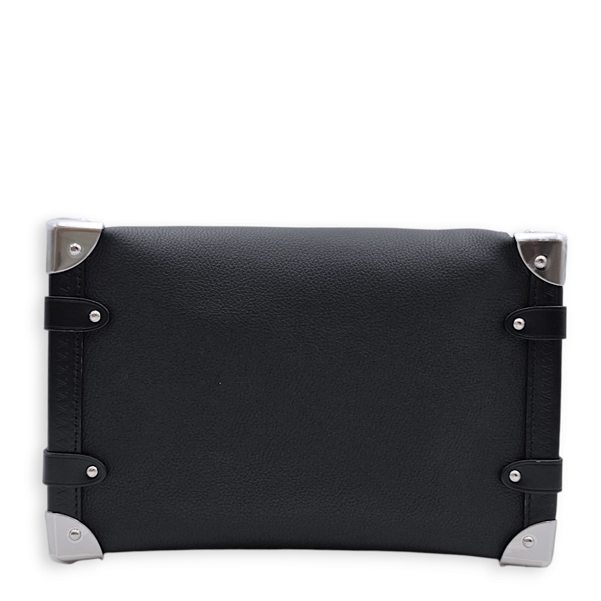 Side Trunk MM 23.5x16x8.5cm Black Crossbody Bag in Calfskin, Silver hardware - Image 2