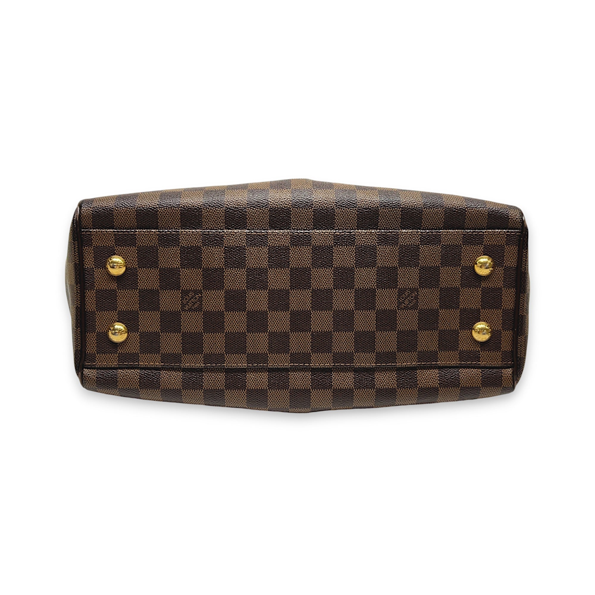 Trevi Damier Ebene PM Brown Top Handle Bag in Coated Canvas, Gold hardware - Image 5