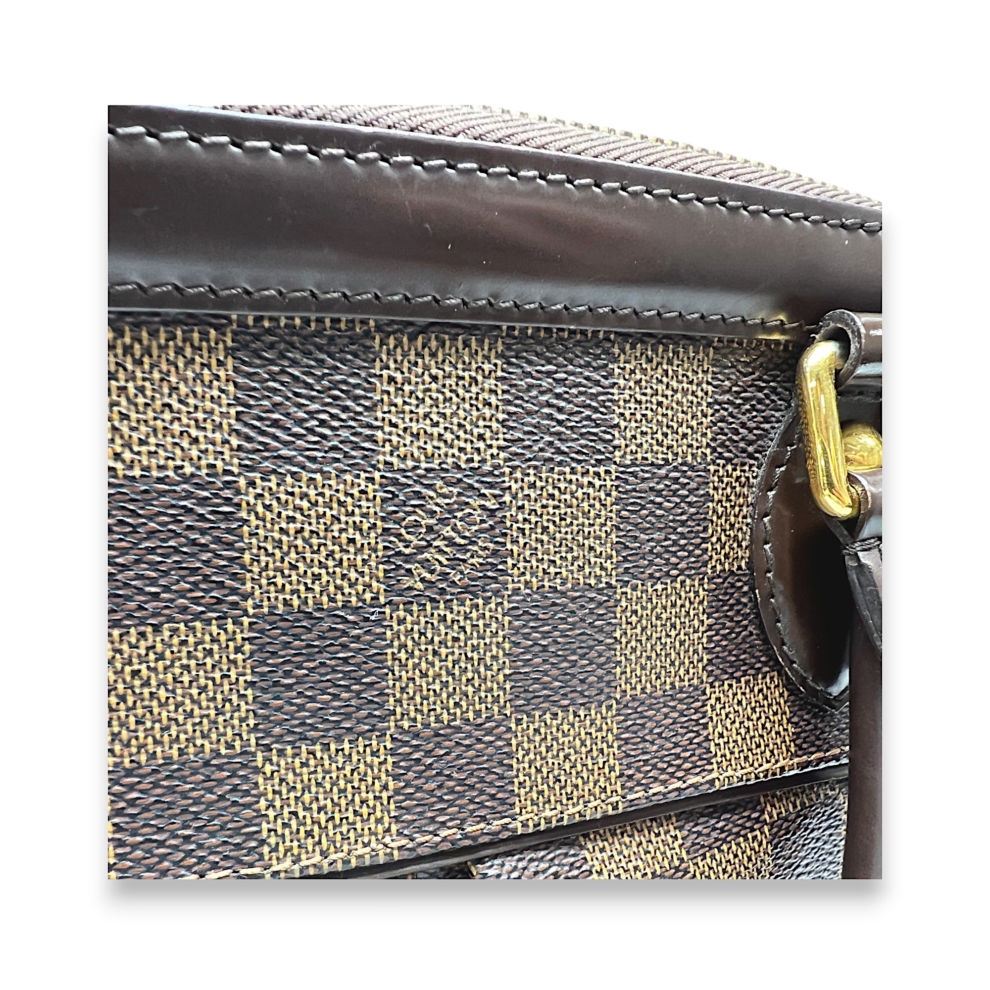 Trevi Damier Ebene PM Brown Top Handle Bag in Coated Canvas, Gold hardware - Image 7