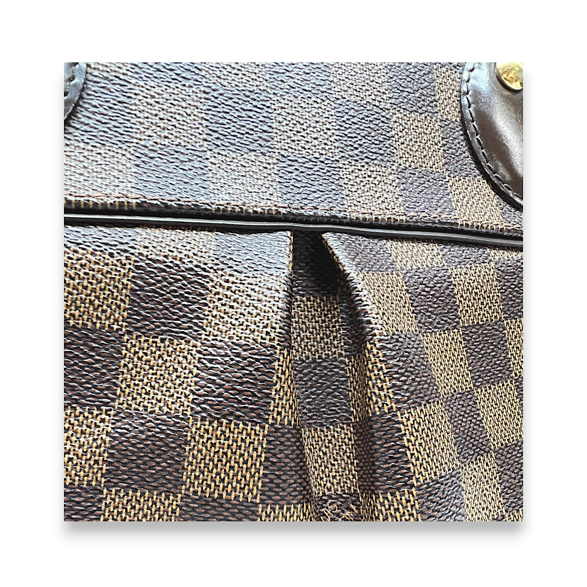 Trevi Damier Ebene PM Brown Top Handle Bag in Coated Canvas, Gold hardware - Image 9