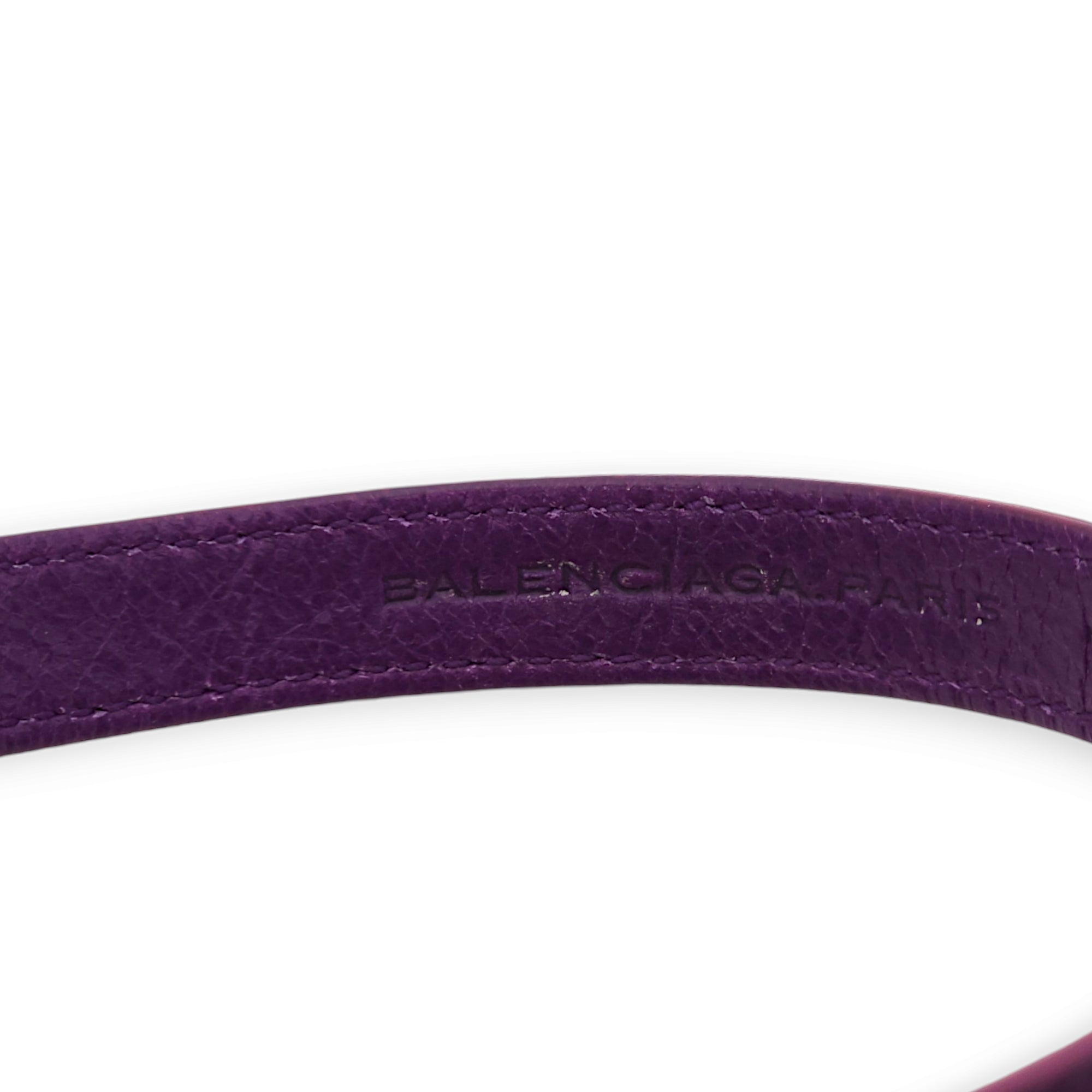 Giant Studs Triple / Double Tour Purple Bracelet in Agneau, Gold hardware - Image 5