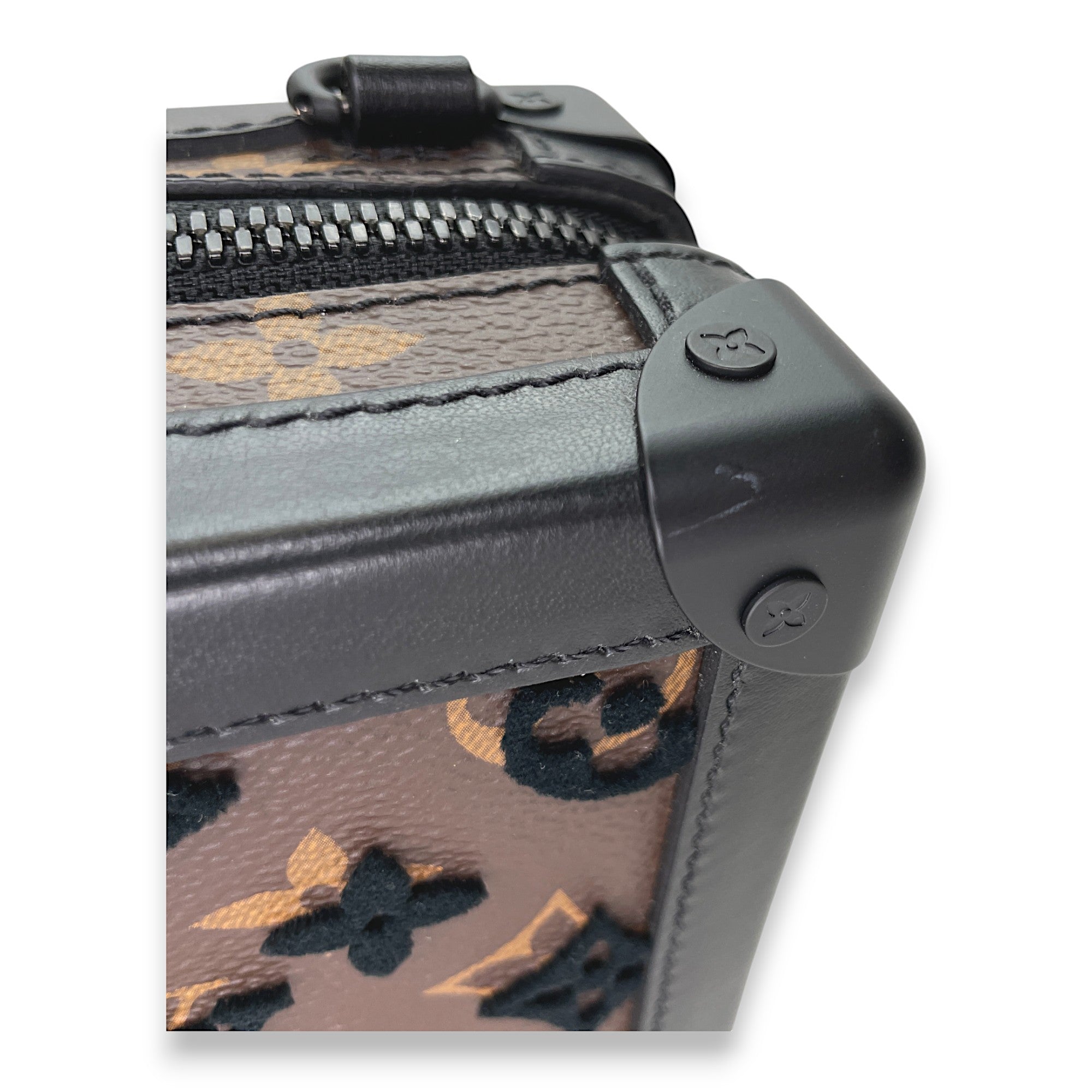 Vertical Soft Trunk Crossbody bag in Monogram Coated Canvas, Lacquered Metal Hardware - Image 8