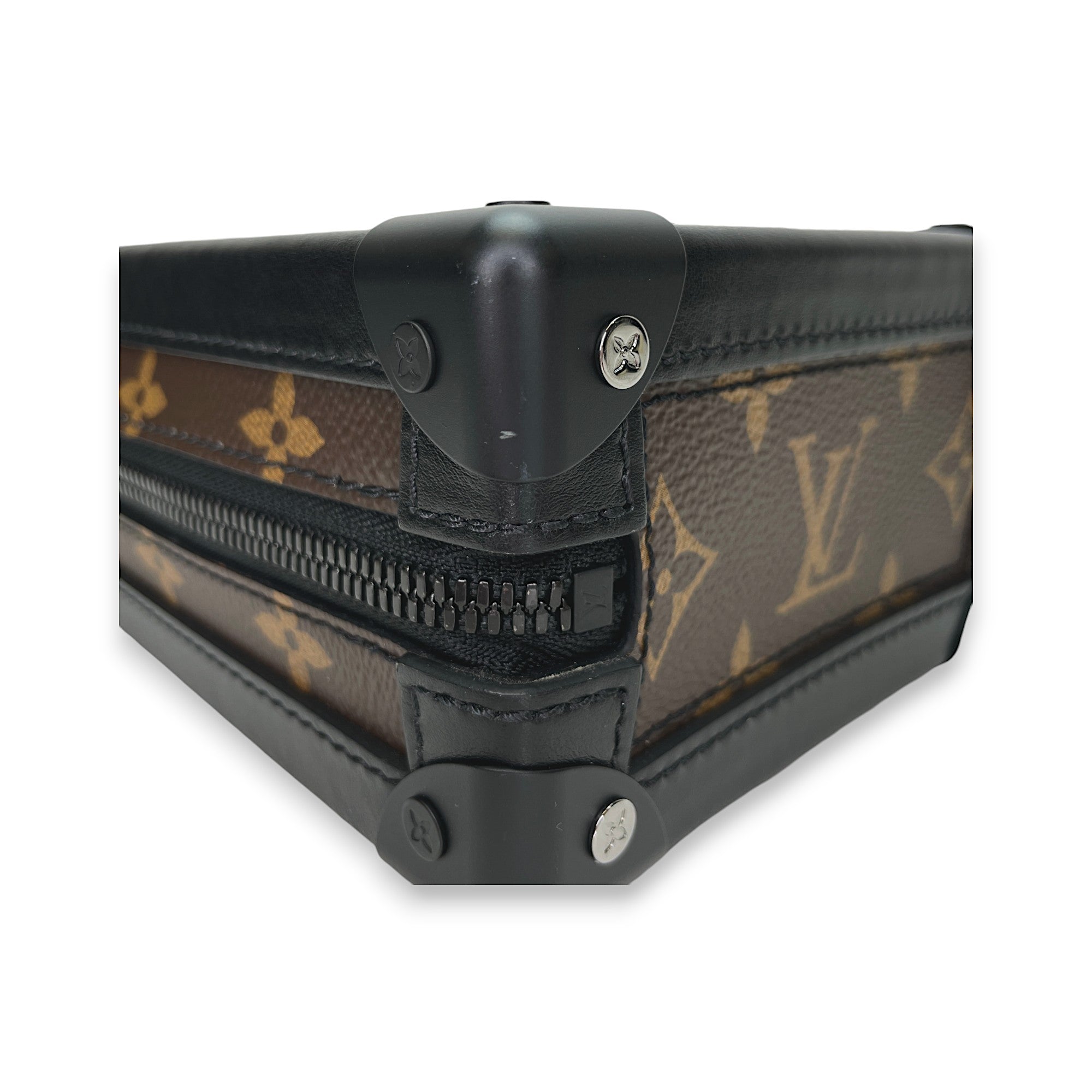 Vertical Soft Trunk Crossbody bag in Monogram Coated Canvas, Lacquered Metal Hardware - Image 9