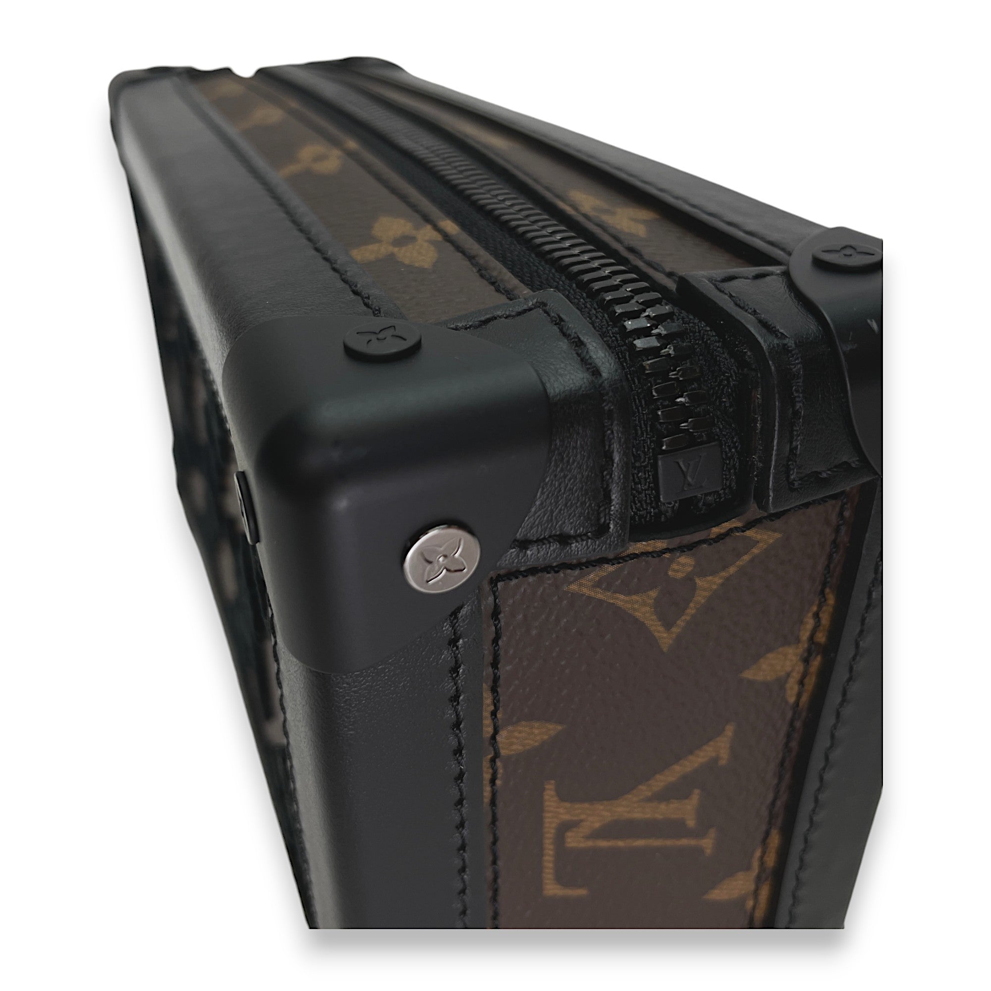 Vertical Soft Trunk Crossbody bag in Monogram Coated Canvas, Lacquered Metal Hardware - Image 10