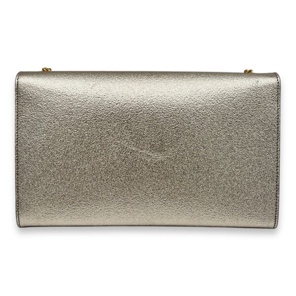 Kate Medium Silver Crossbody Bag in Calfskin, Gold hardware - Image 2