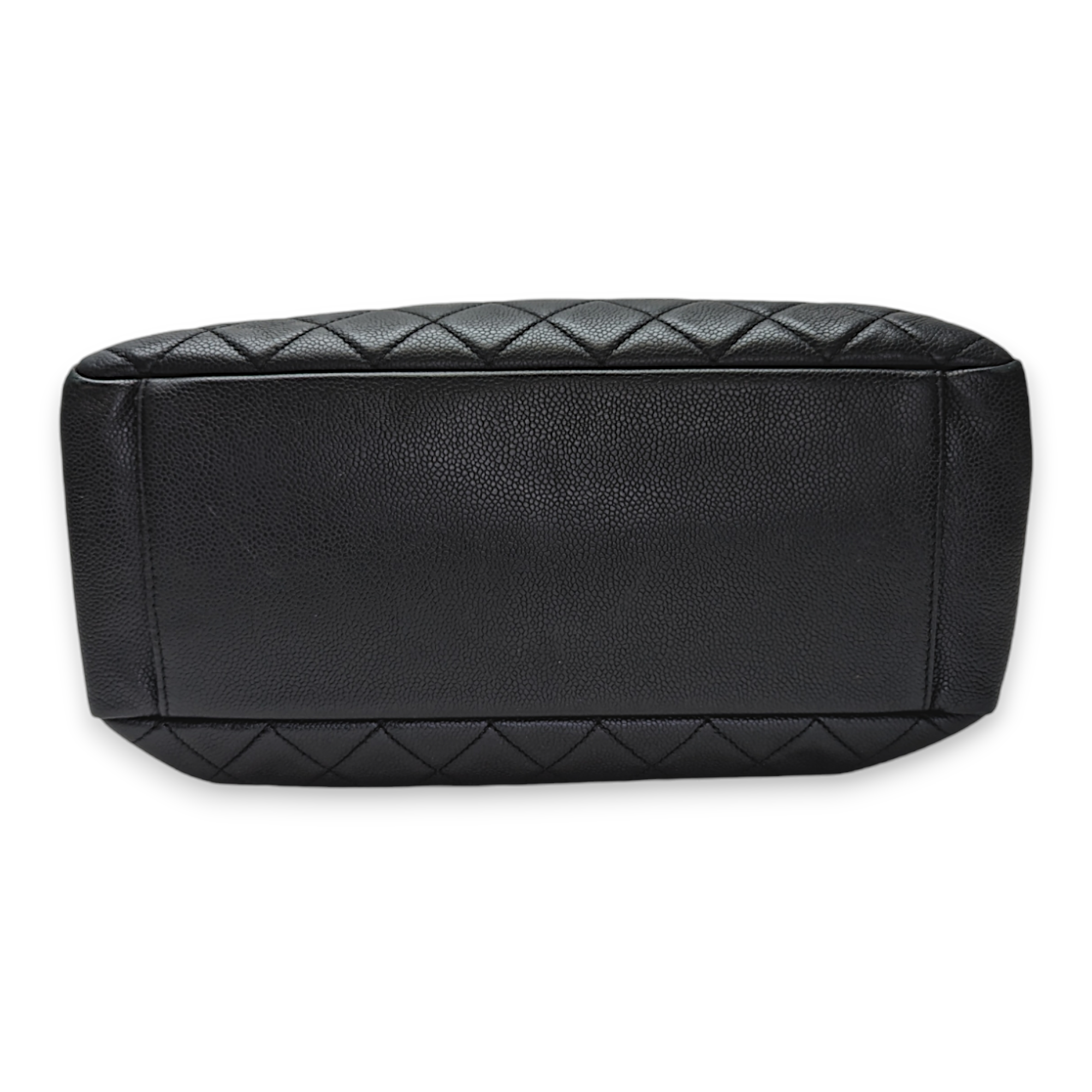 GST Black Shoulder Bag in Caviar Leather, Silver hardware - Image 5