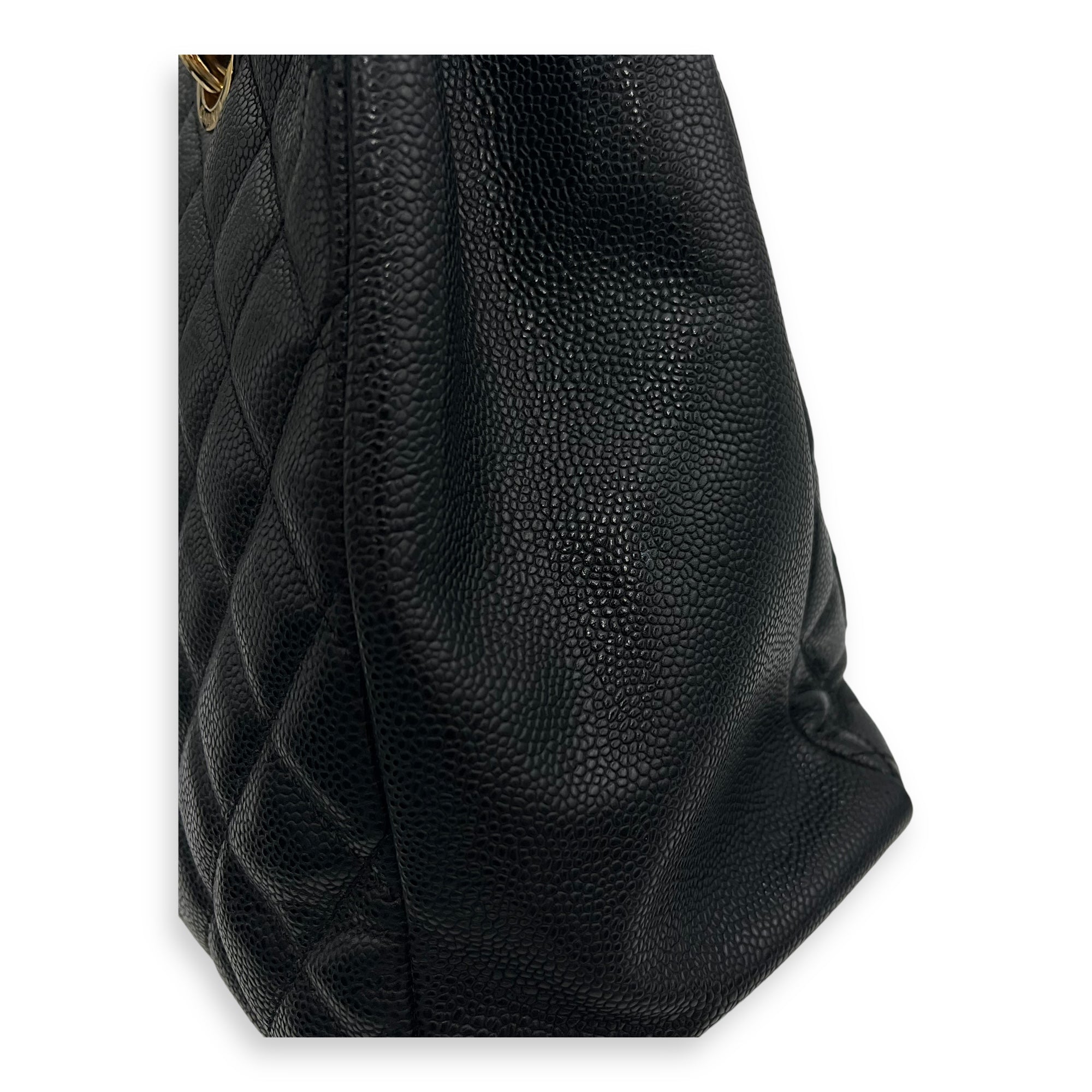 GST Black Tote Bag in Caviar Leather, Gold hardware - Image 10