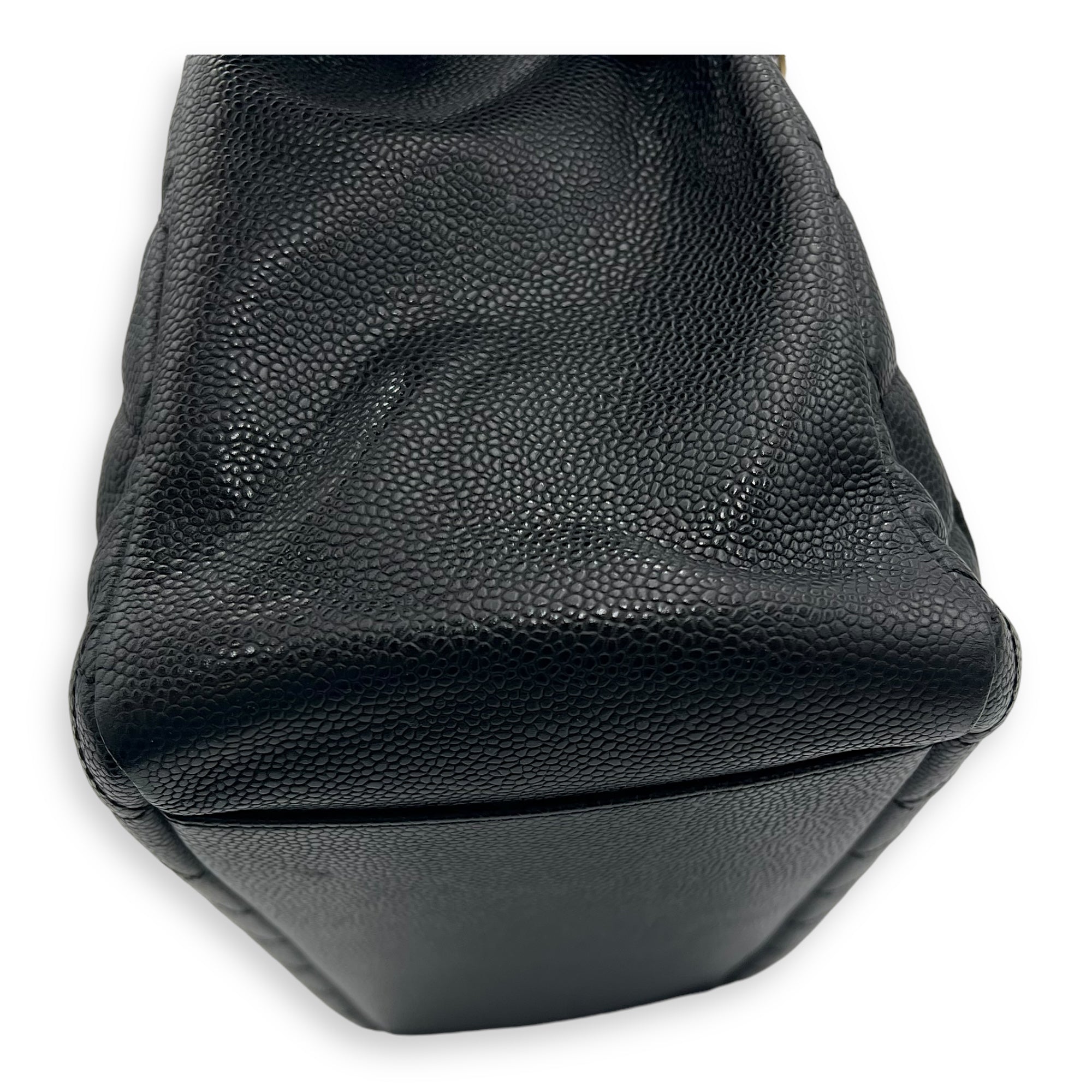 GST Black Tote Bag in Caviar Leather, Gold hardware - Image 11