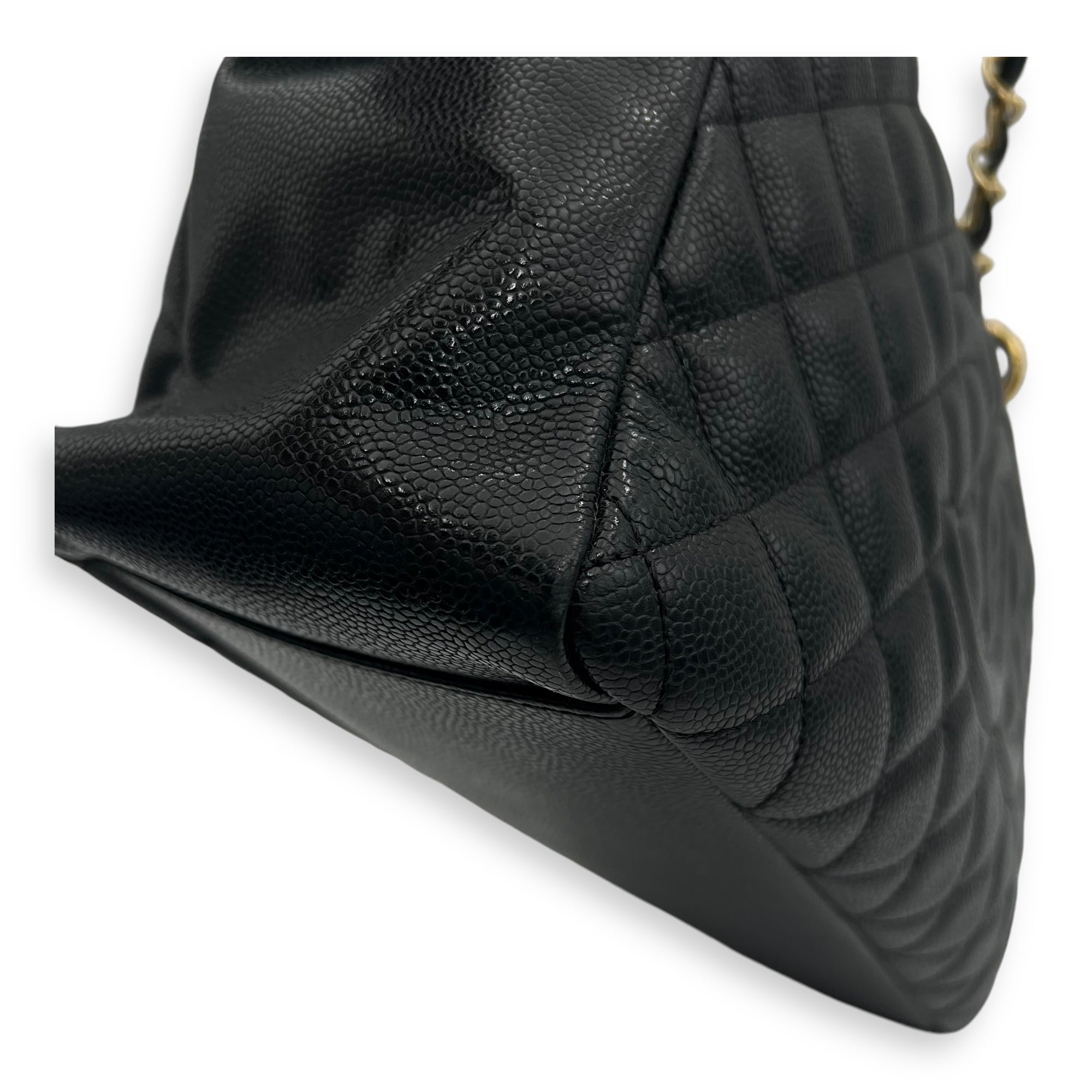 GST Black Tote Bag in Caviar Leather, Gold hardware - Image 9