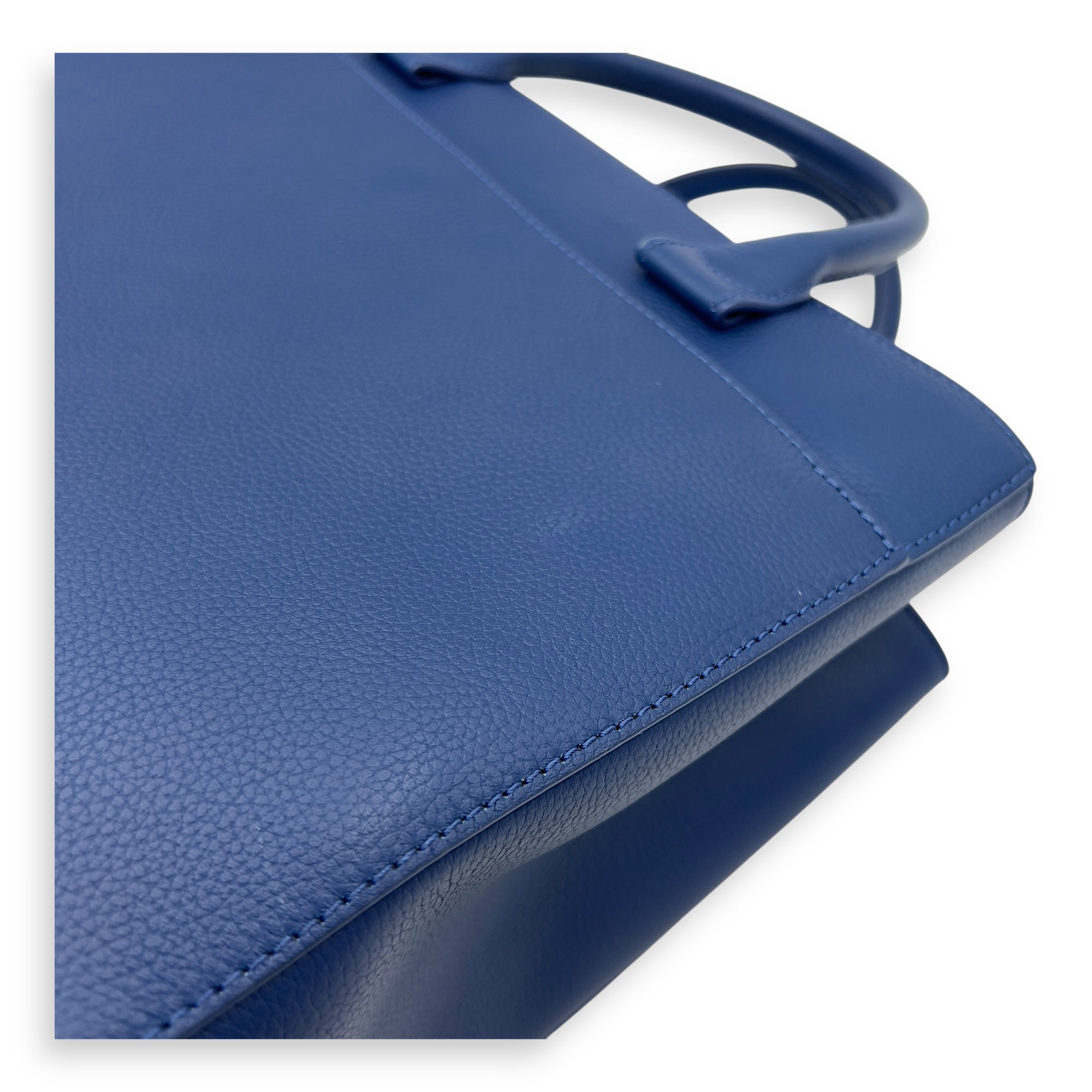 Neo Executive Blue Top Handle Bag in Caviar Leather, Silver hardware - Image 20