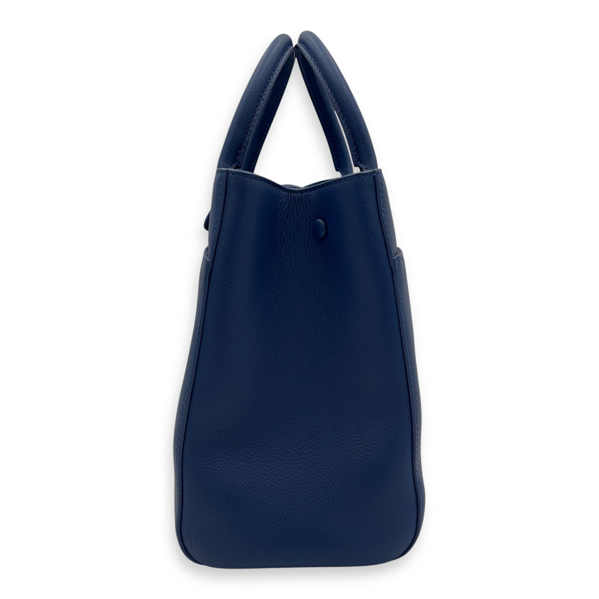 Neo Executive Blue Top Handle Bag in Caviar Leather, Silver hardware - Image 4