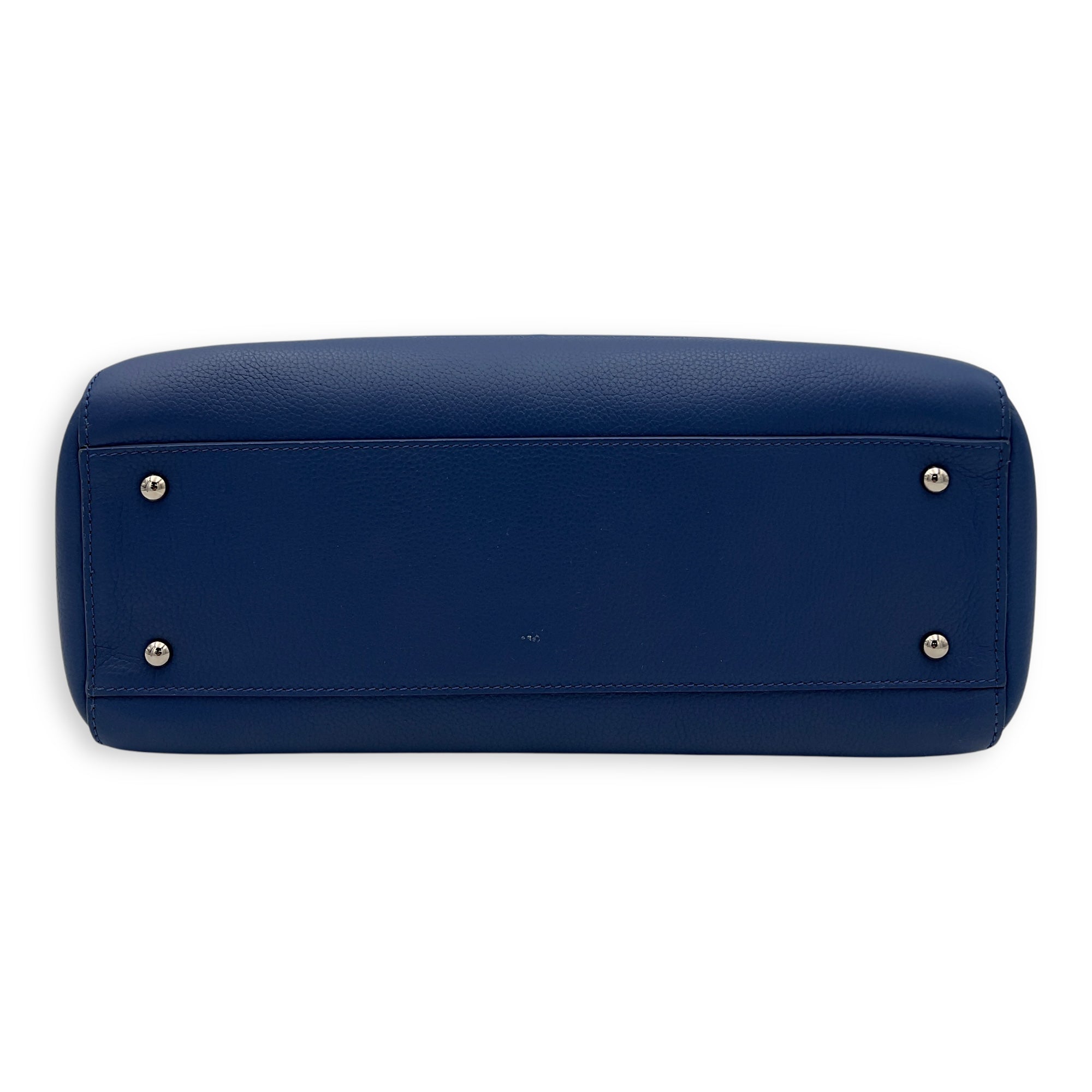 Neo Executive Blue Top Handle Bag in Caviar Leather, Silver hardware - Image 5