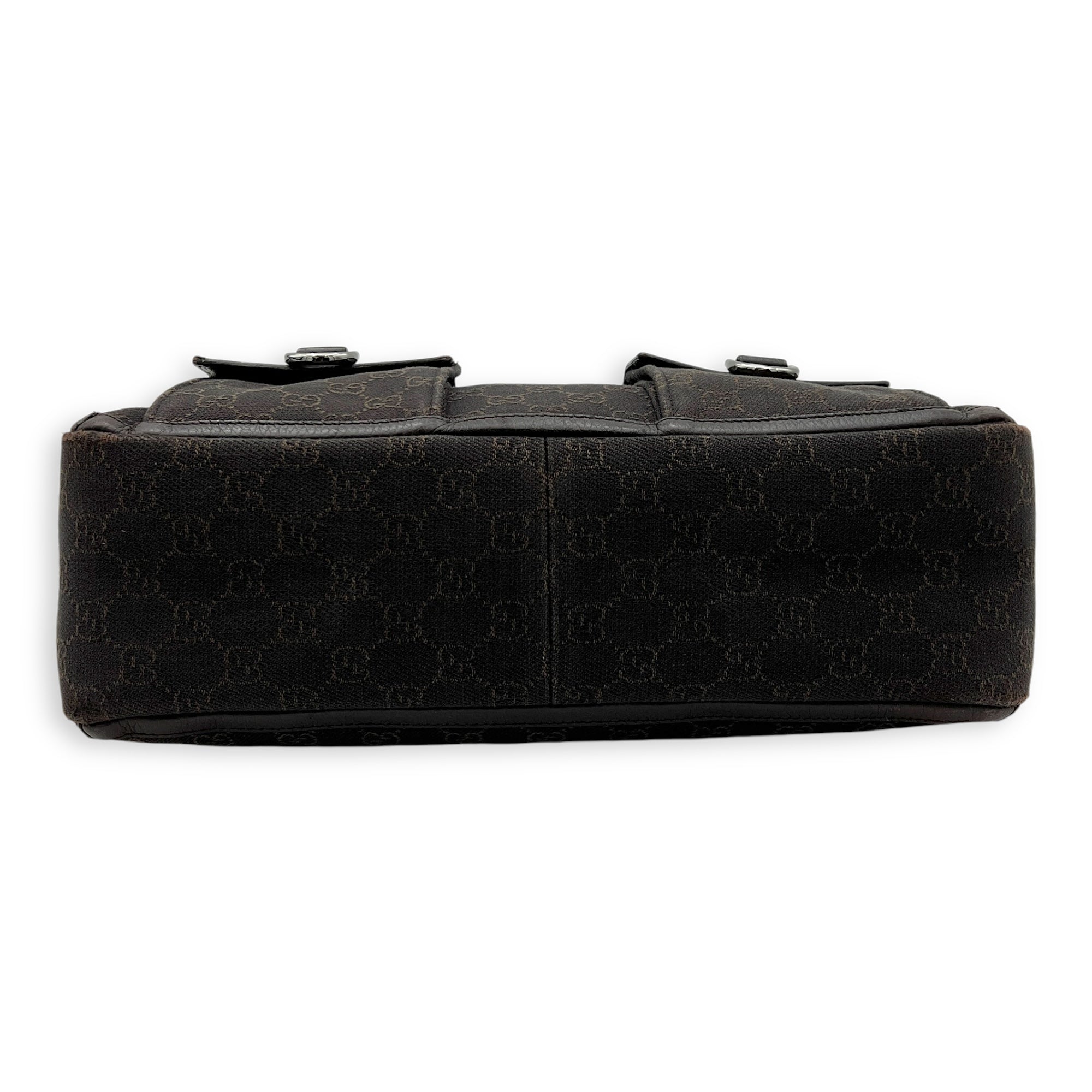 GG Abbey Pocket Black Tote Bag in Canvas, Silver hardware - Image 5