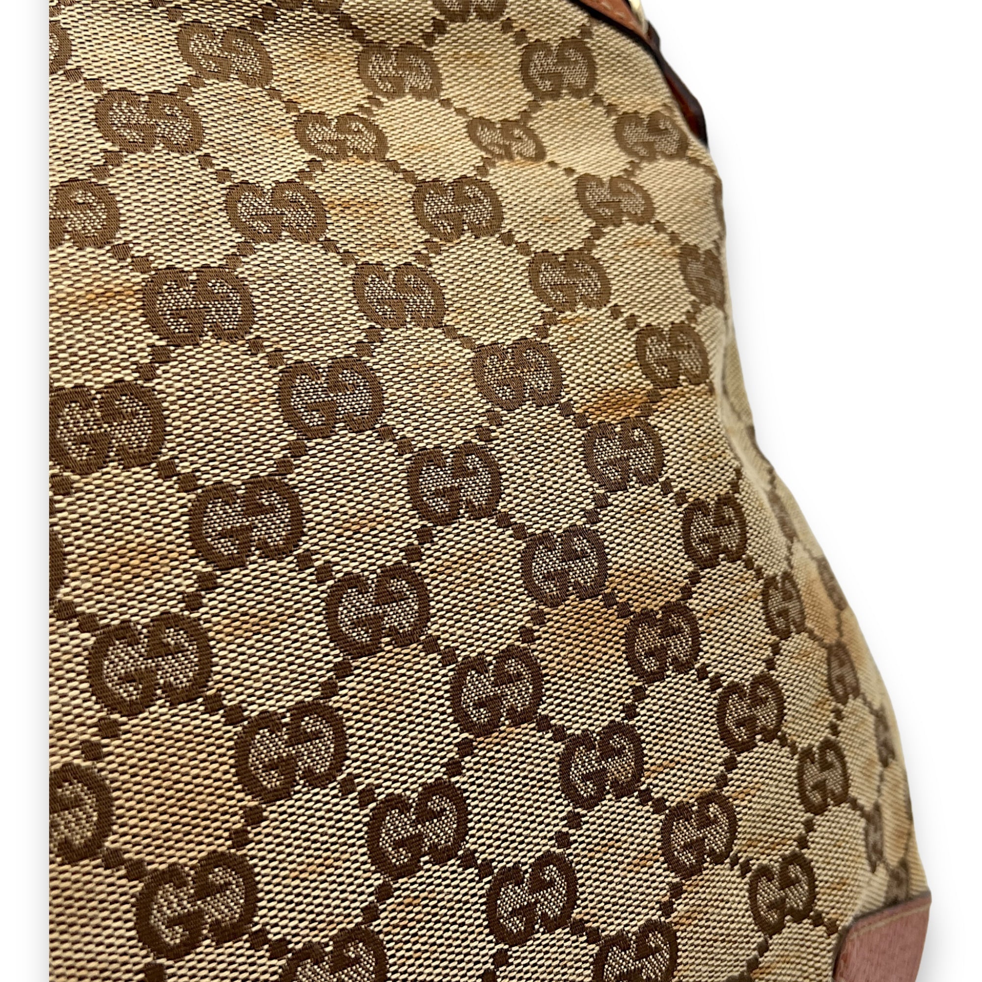 GG Creole Brown Shoulder Bag in Canvas, Gold hardware - Image 6