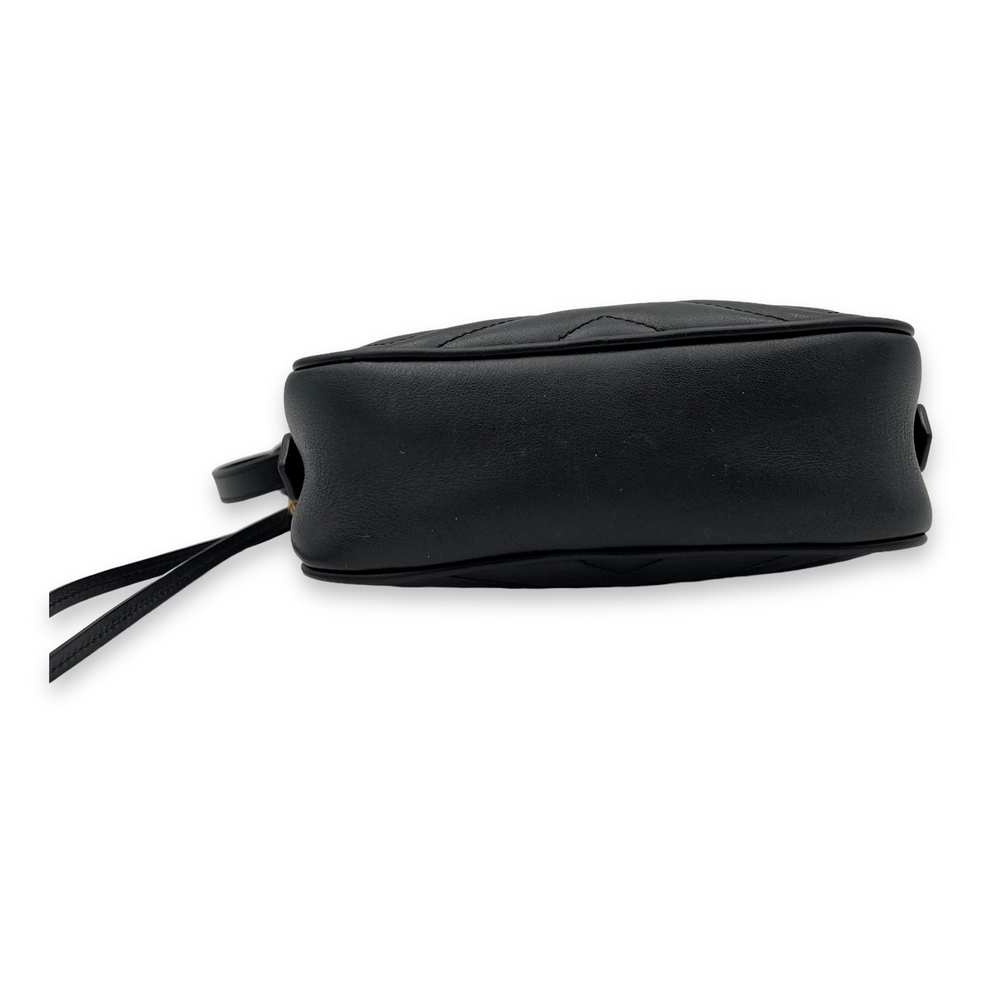 GG Marmont Mini Black Crossbody Bag in Calfskin, Gold hardware - Image 5