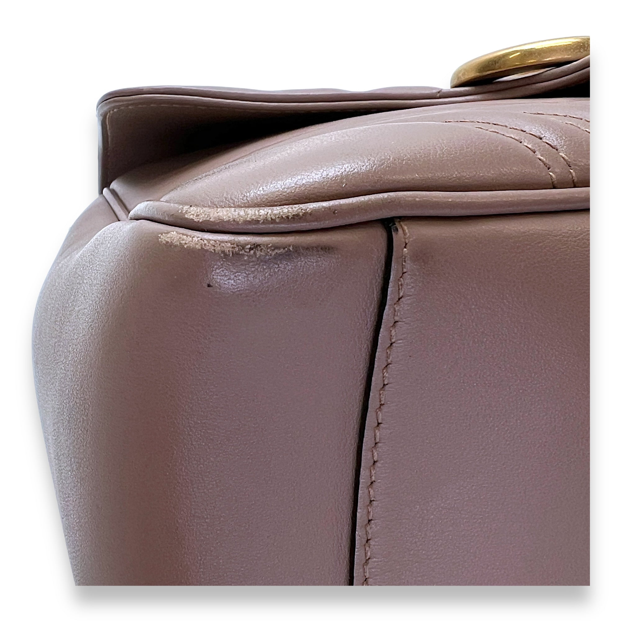 GG Marmont Top Handle Bag Pink in Calfskin, Gold hardware - Image 10