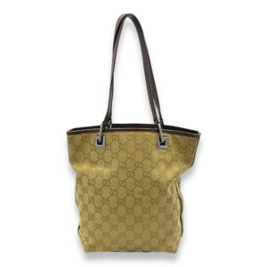 GG Tote Bag Mini Beige in Canvas, Silver hardware