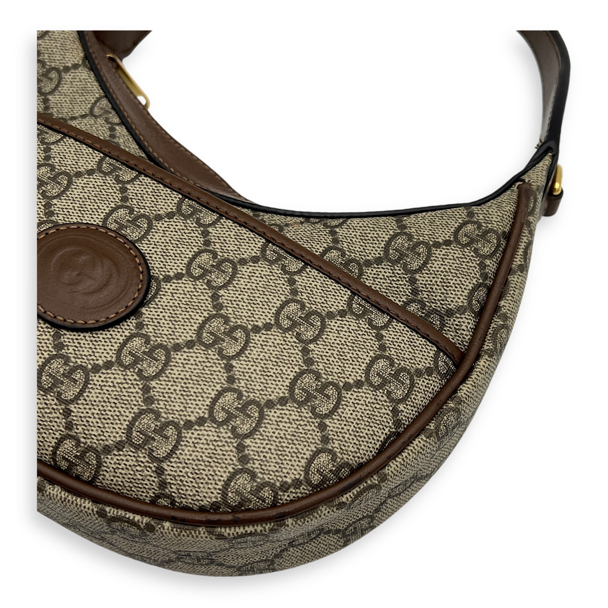 Half Moon Shoulder Bag Brown in Monogram Coated Canvas, Gold hardware - Image 10