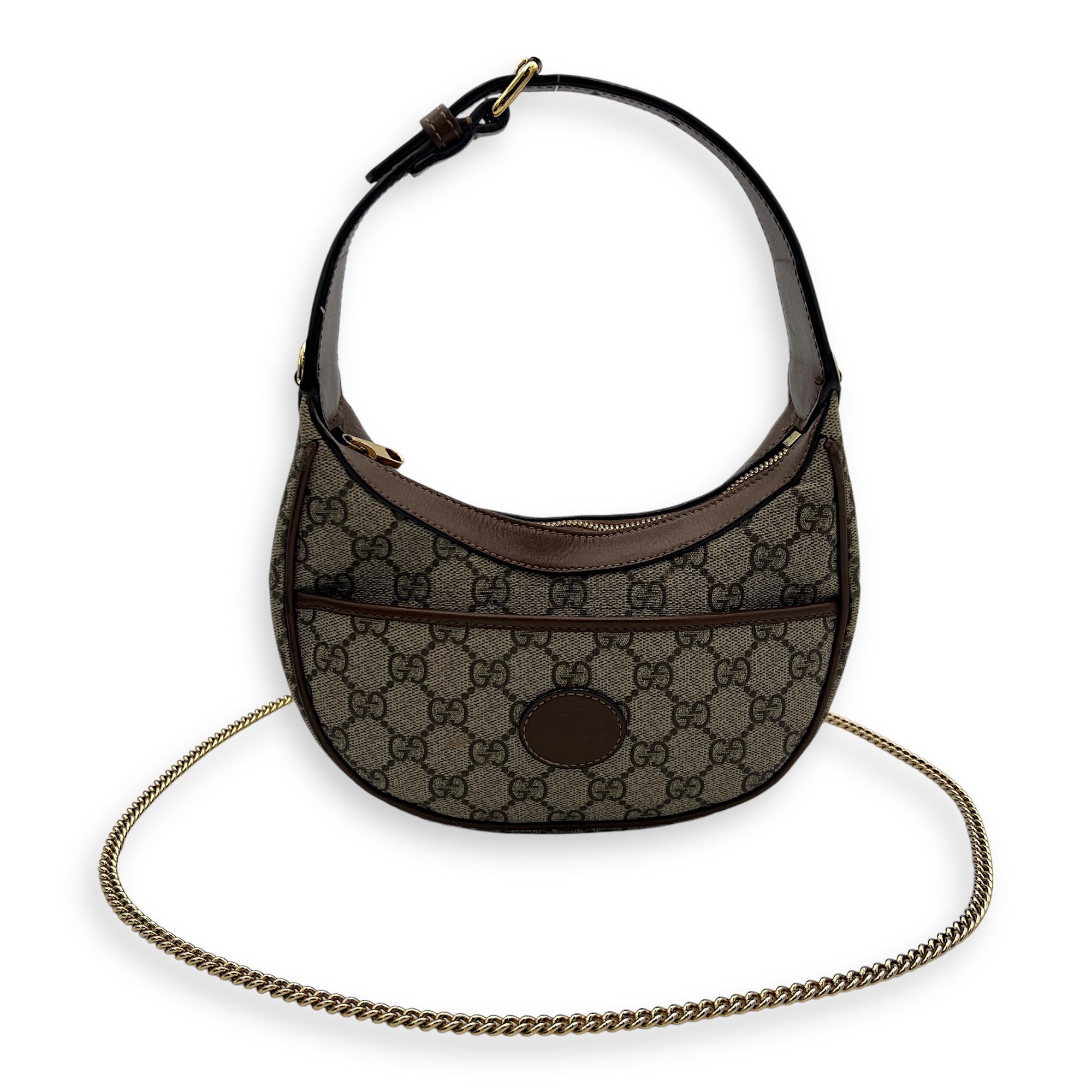 Half Moon Shoulder Bag Brown in Monogram Coated Canvas, Gold hardware - Image 13