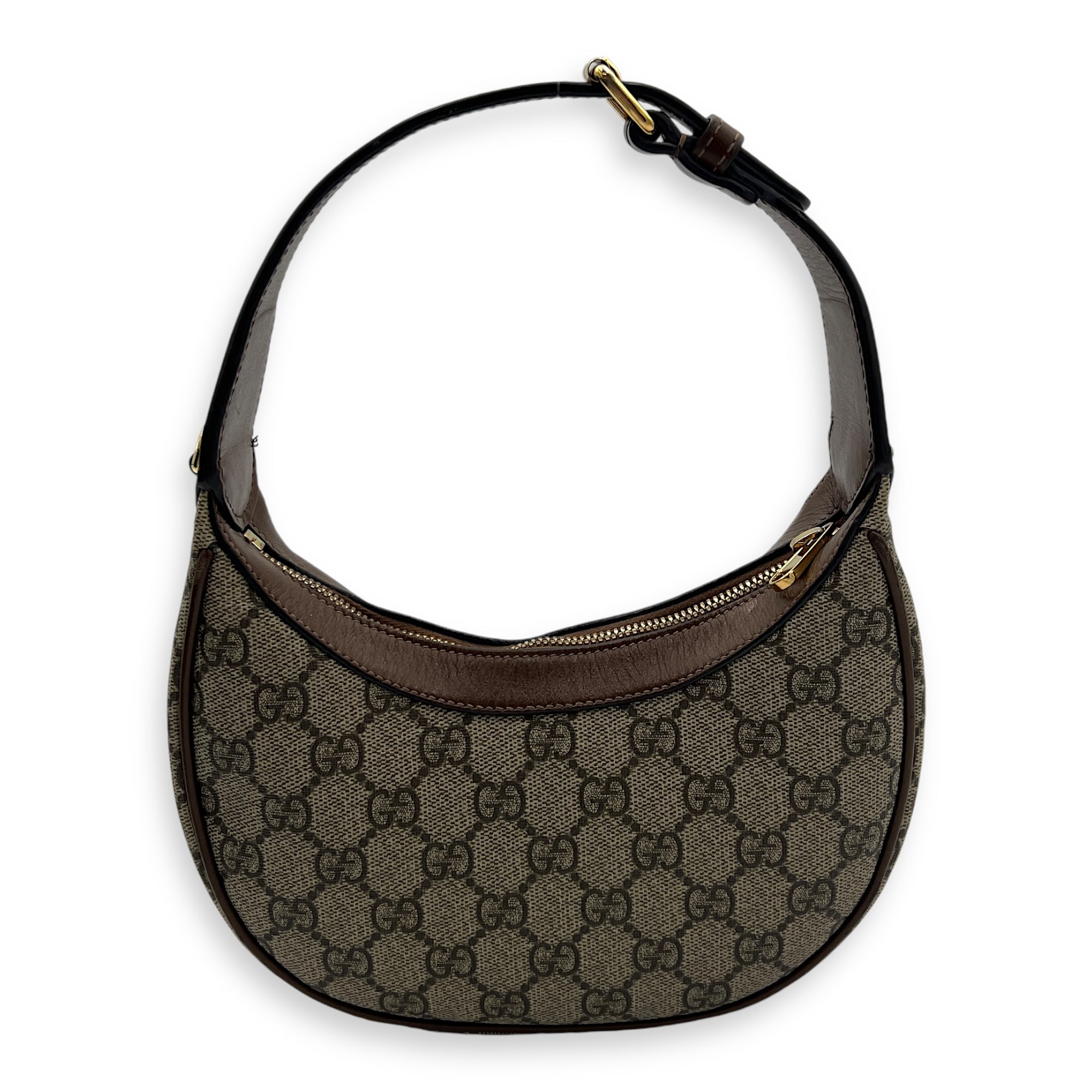 Half Moon Shoulder Bag Brown in Monogram Coated Canvas, Gold hardware - Image 2