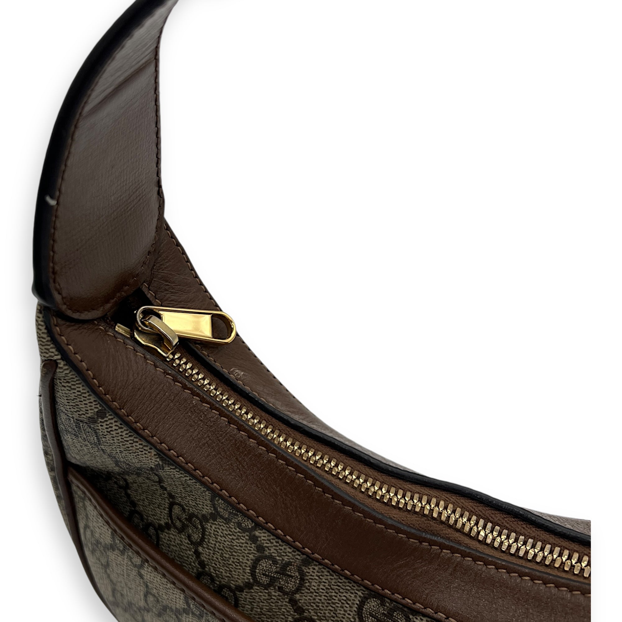 Half Moon Shoulder Bag Brown in Monogram Coated Canvas, Gold hardware - Image 7
