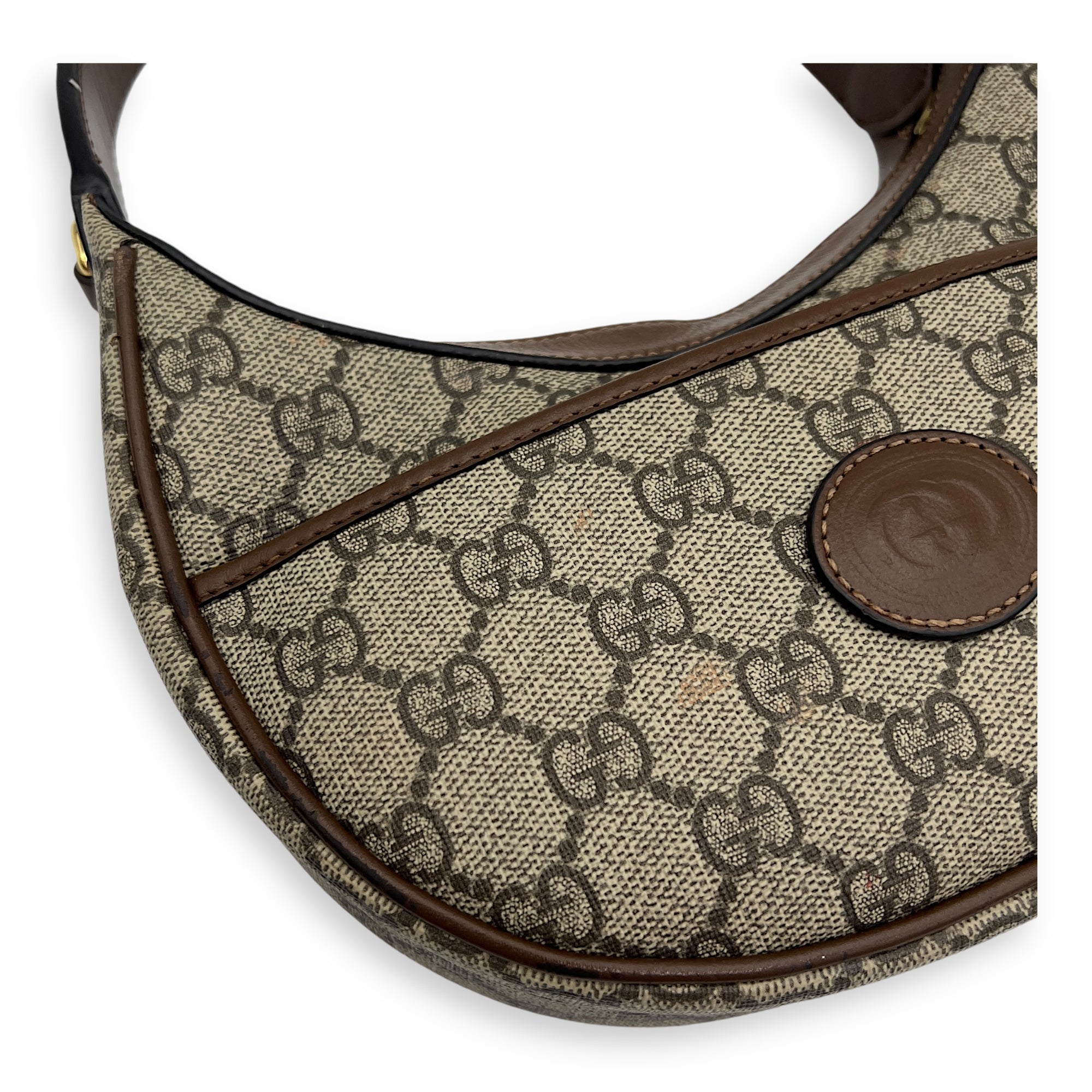 Half Moon Shoulder Bag Brown in Monogram Coated Canvas, Gold hardware - Image 9