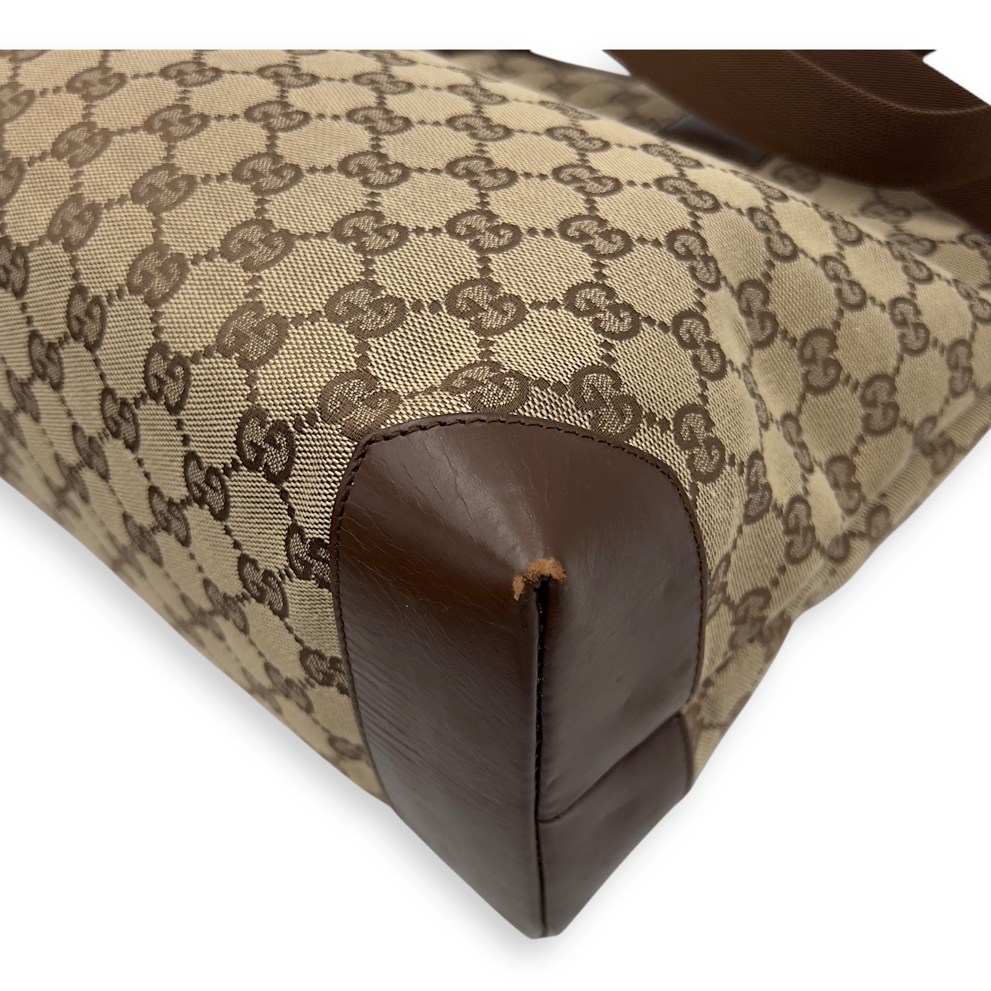 Vintage Tote Bag Brown in Jacquard, Silver hardware - Image 12