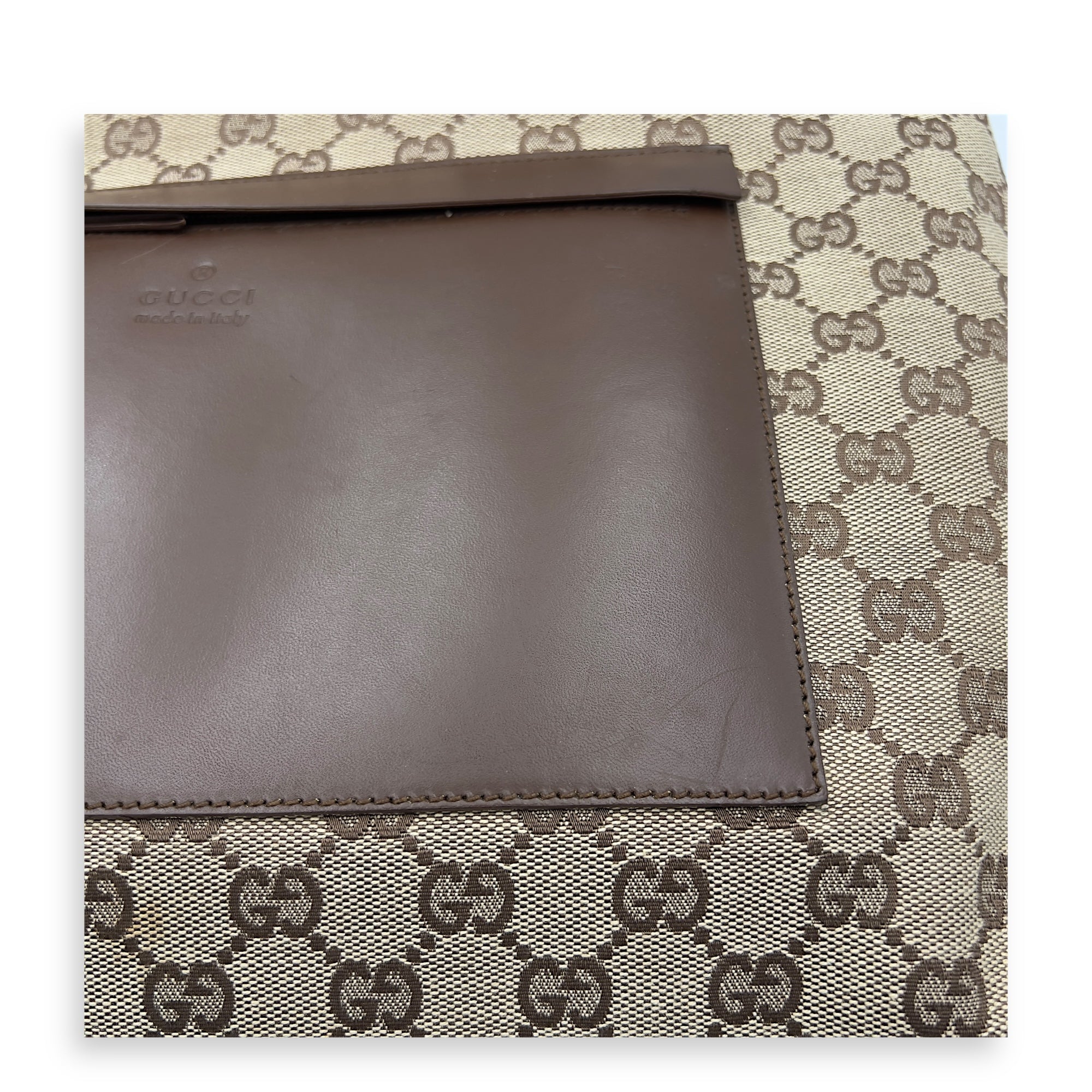 Vintage Tote Bag Brown in Jacquard, Silver hardware - Image 16