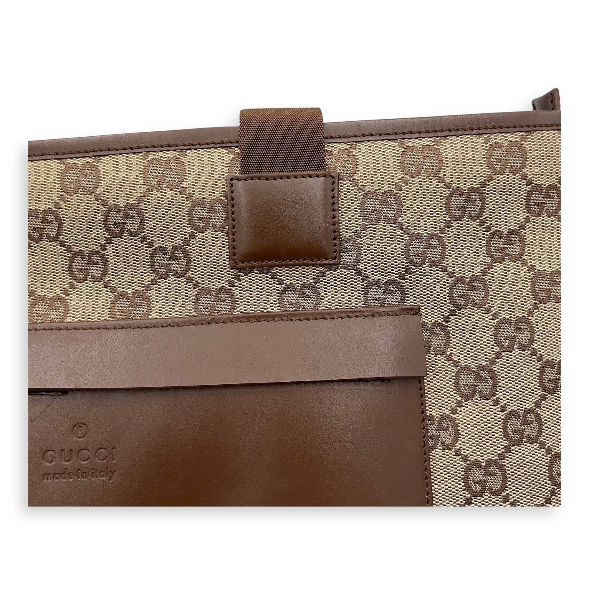 Vintage Tote Bag Brown in Jacquard, Silver hardware - Image 17