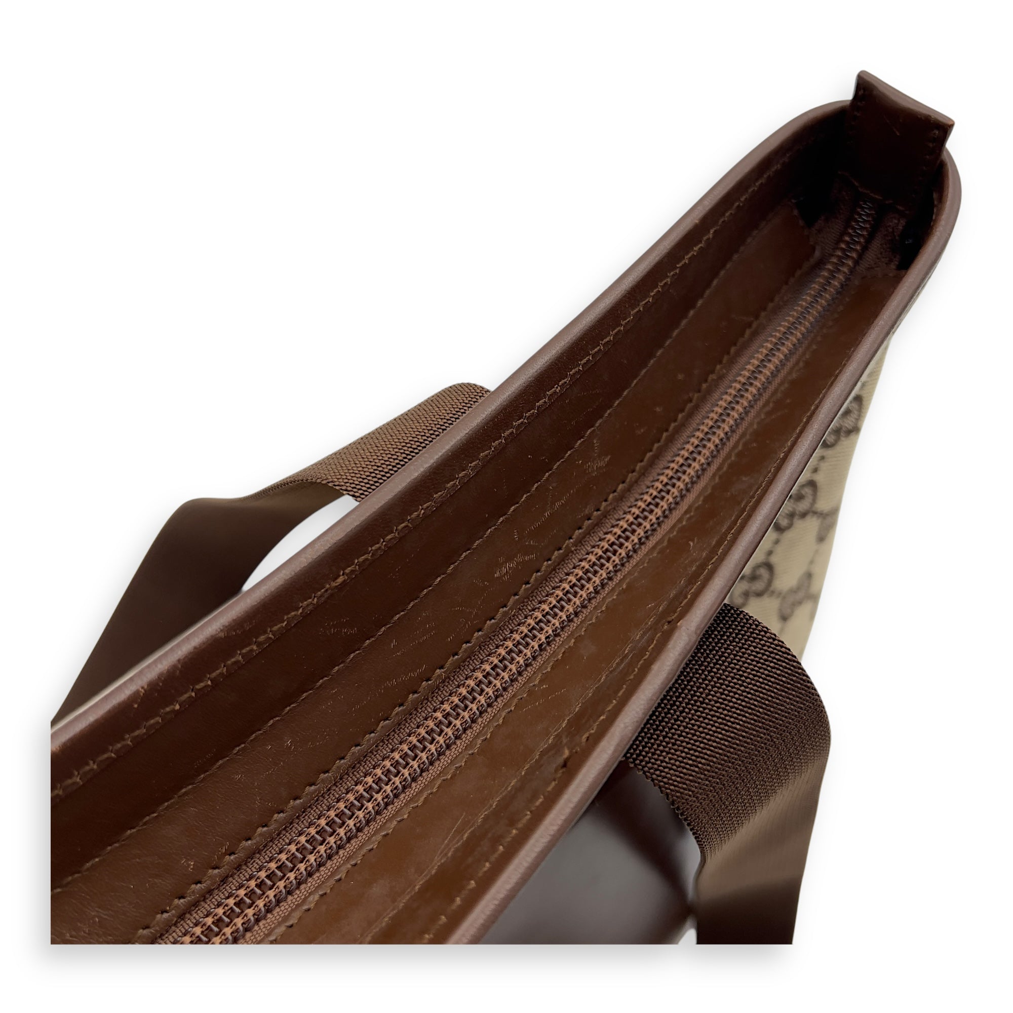 Vintage Tote Bag Brown in Jacquard, Silver hardware - Image 21