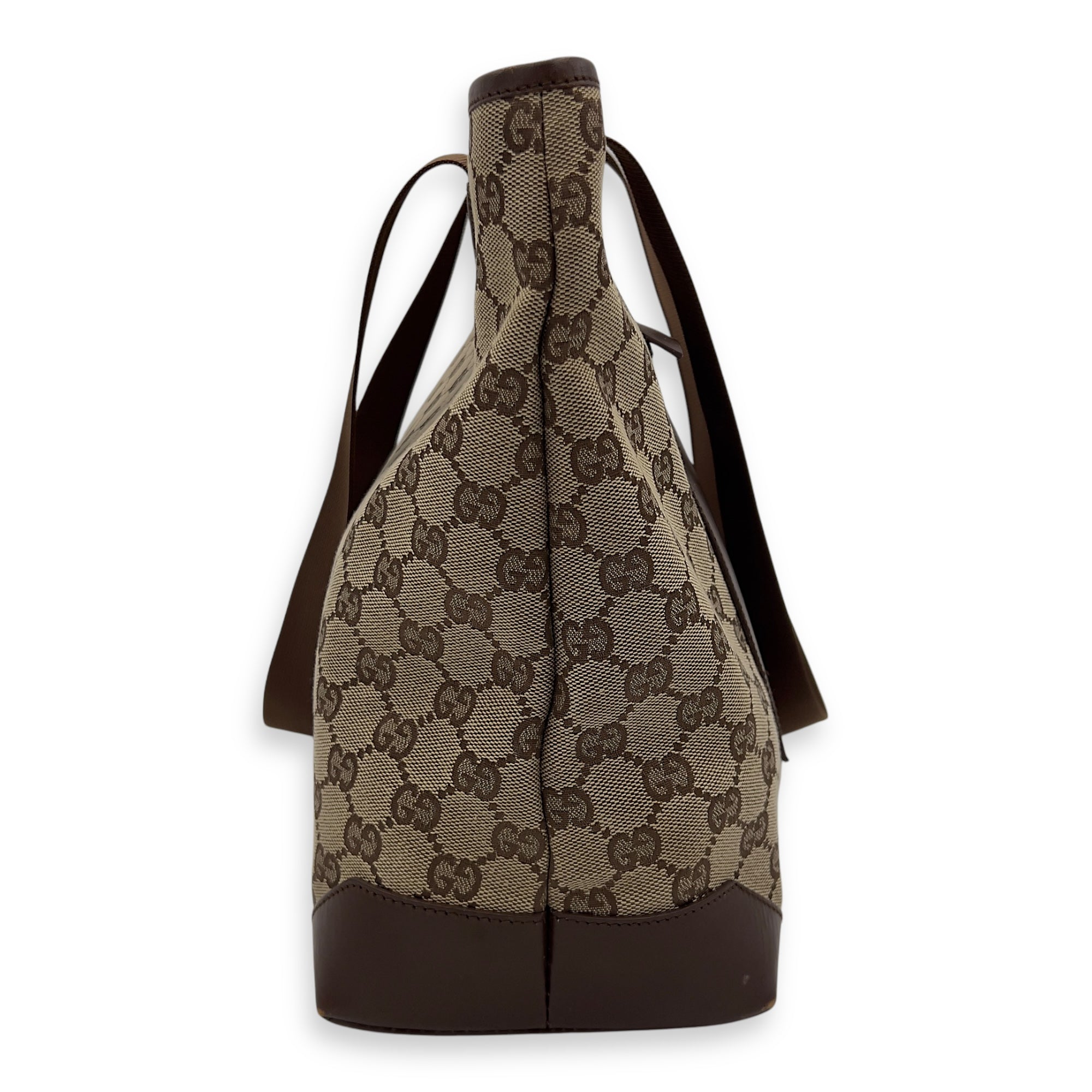 Vintage Tote Bag Brown in Jacquard, Silver hardware - Image 4