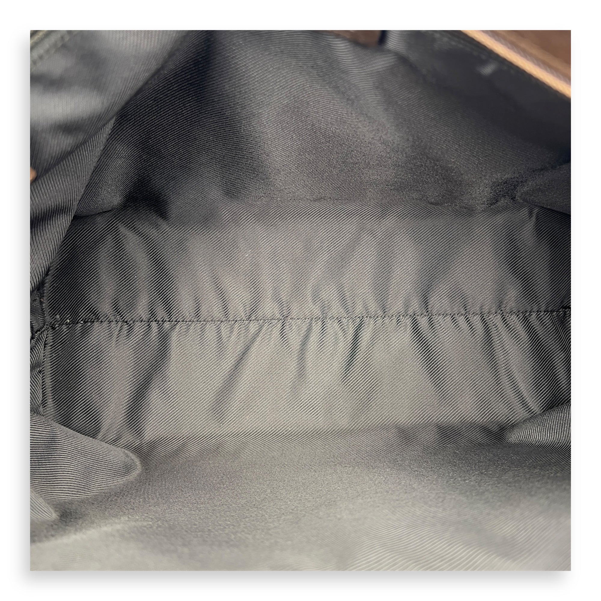 Vintage Tote Bag Brown in Jacquard, Silver hardware - Image 5