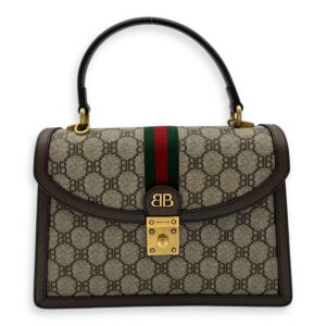 Others Top Handle Bag Brown in Coated Canvas, Gold hardware