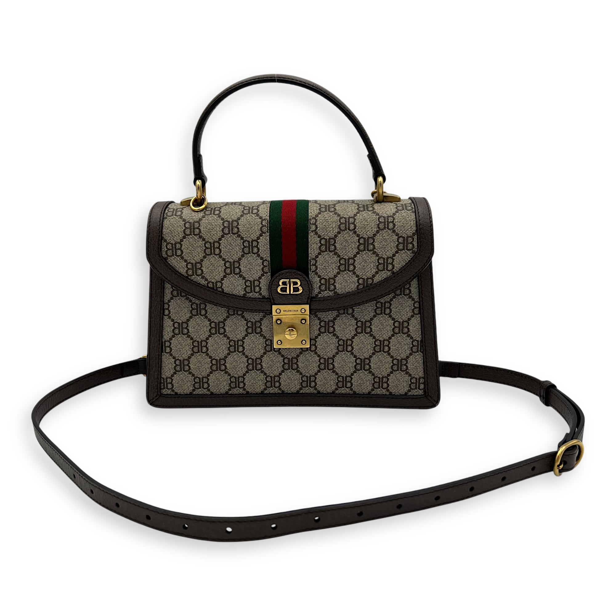 Others Top Handle Bag Brown in Coated Canvas, Gold hardware - Image 15