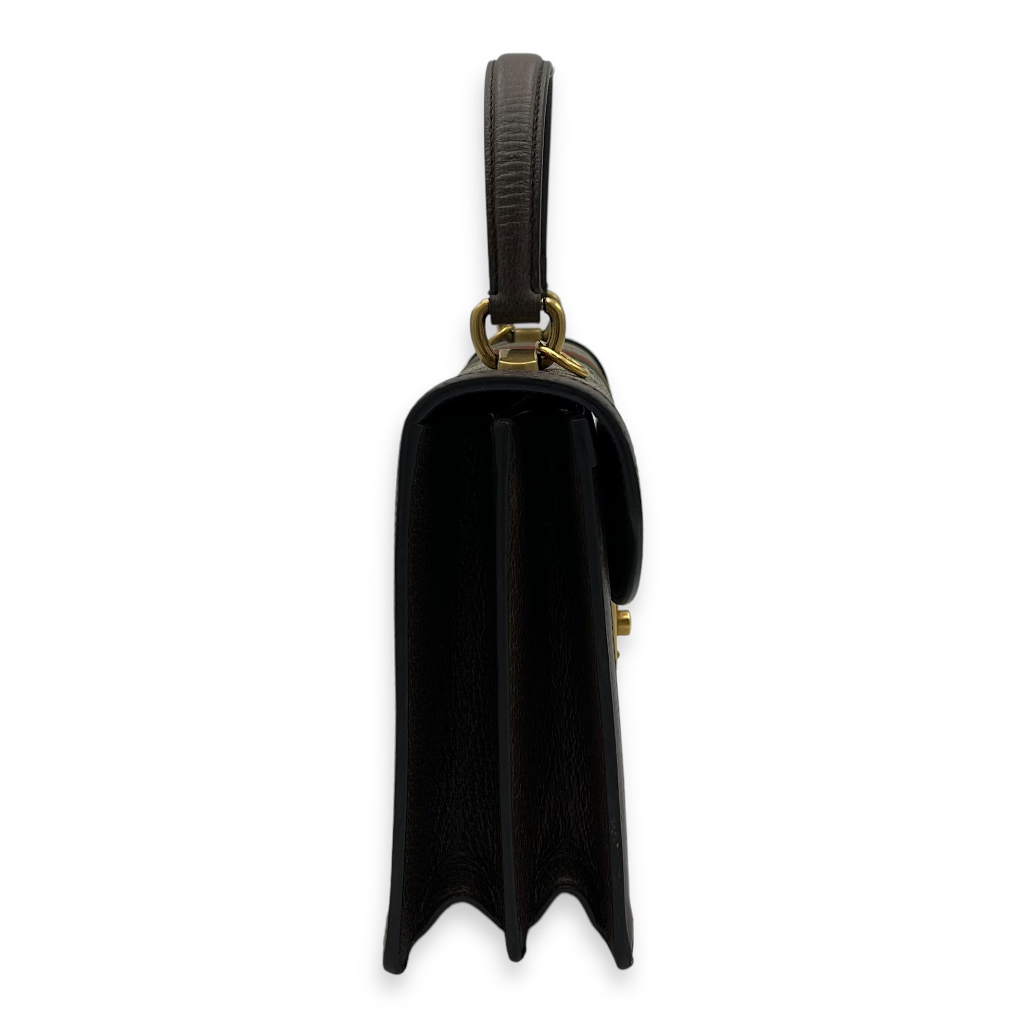 Others Top Handle Bag Brown in Coated Canvas, Gold hardware - Image 4