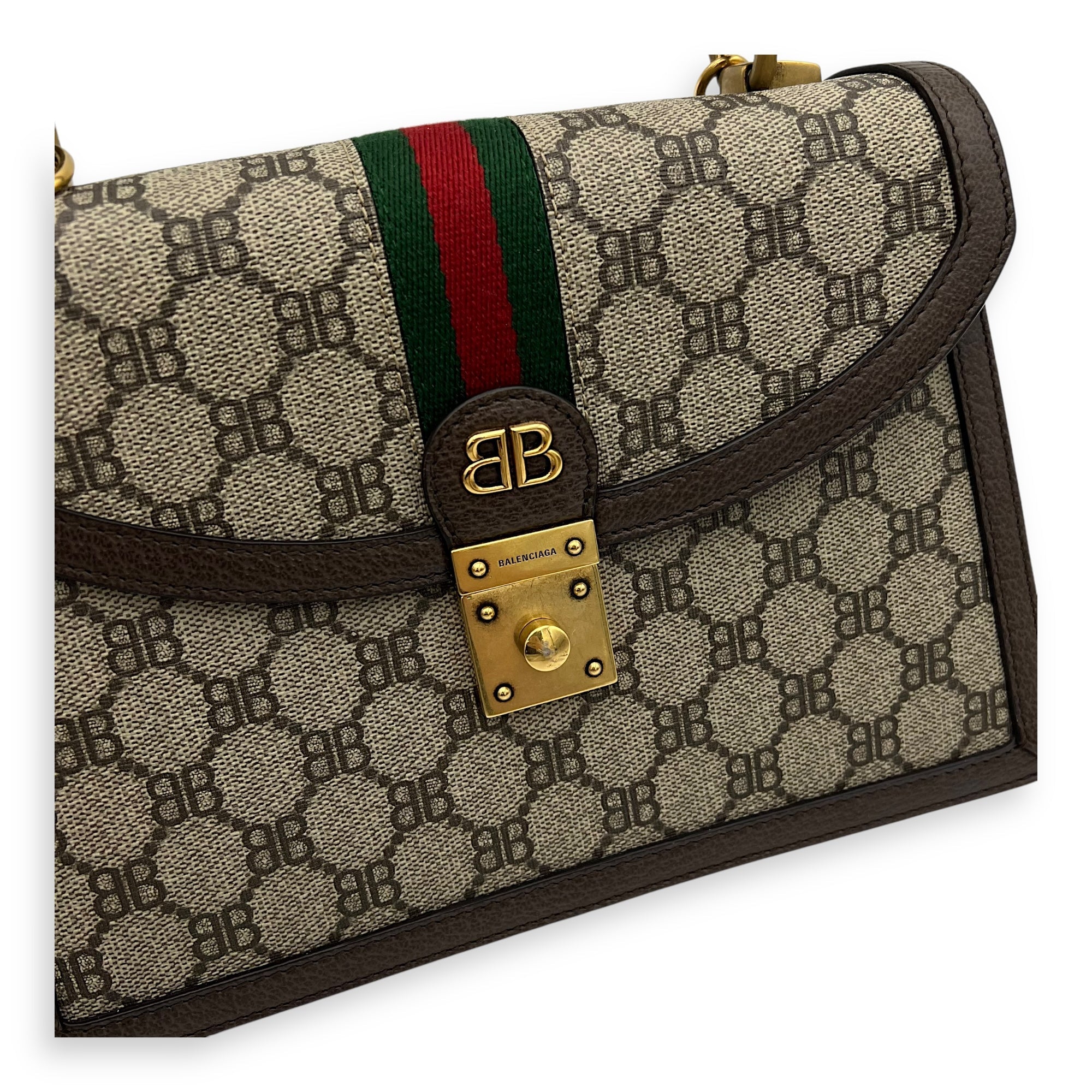 Others Top Handle Bag Brown in Coated Canvas, Gold hardware - Image 7